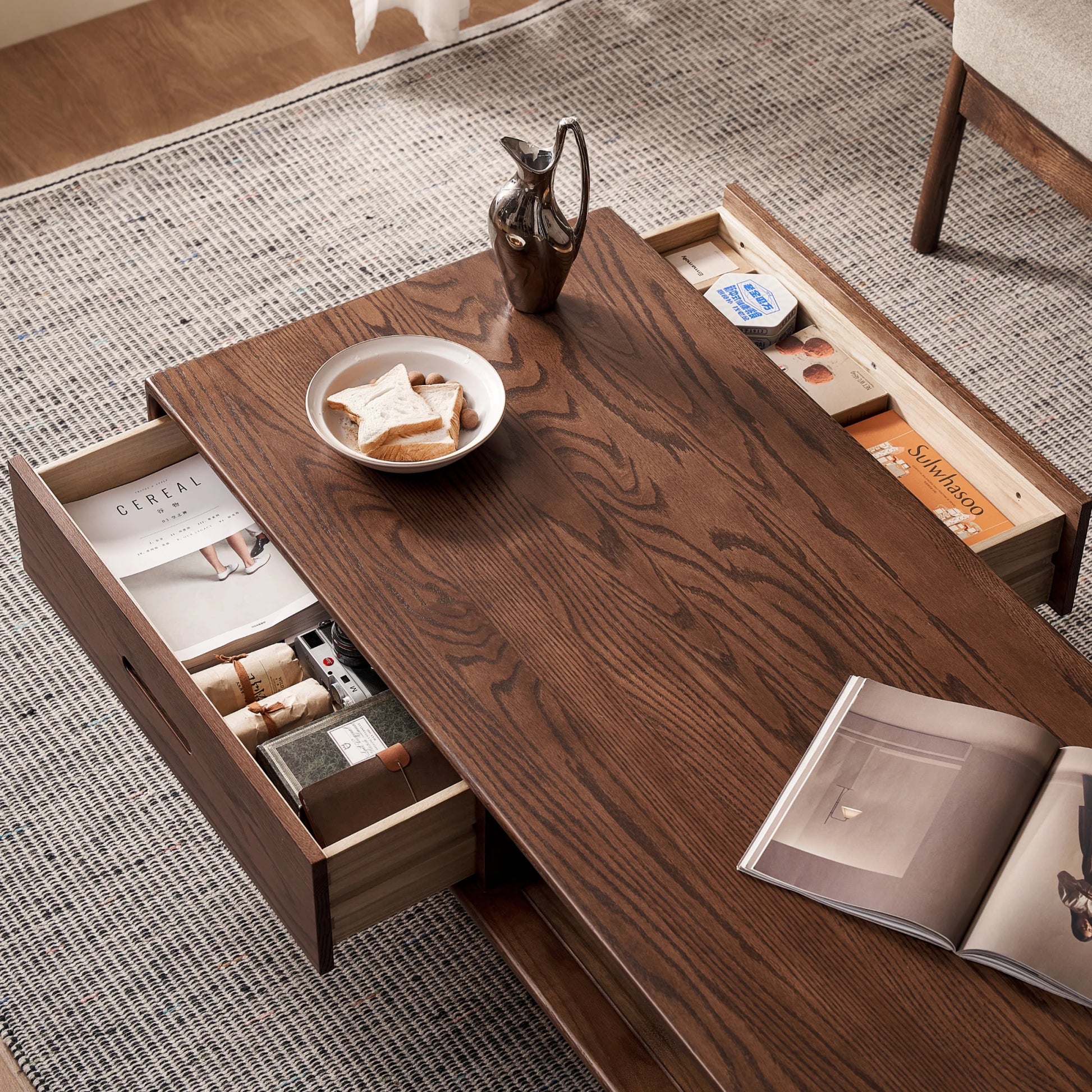 Solidwood Bailey Coffee Table, 135cm, Dark Wood