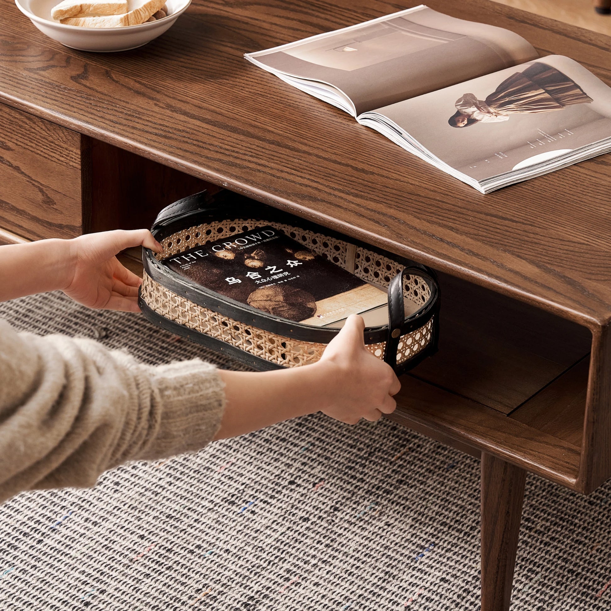 Solidwood Bailey Coffee Table, 135cm, Dark Wood