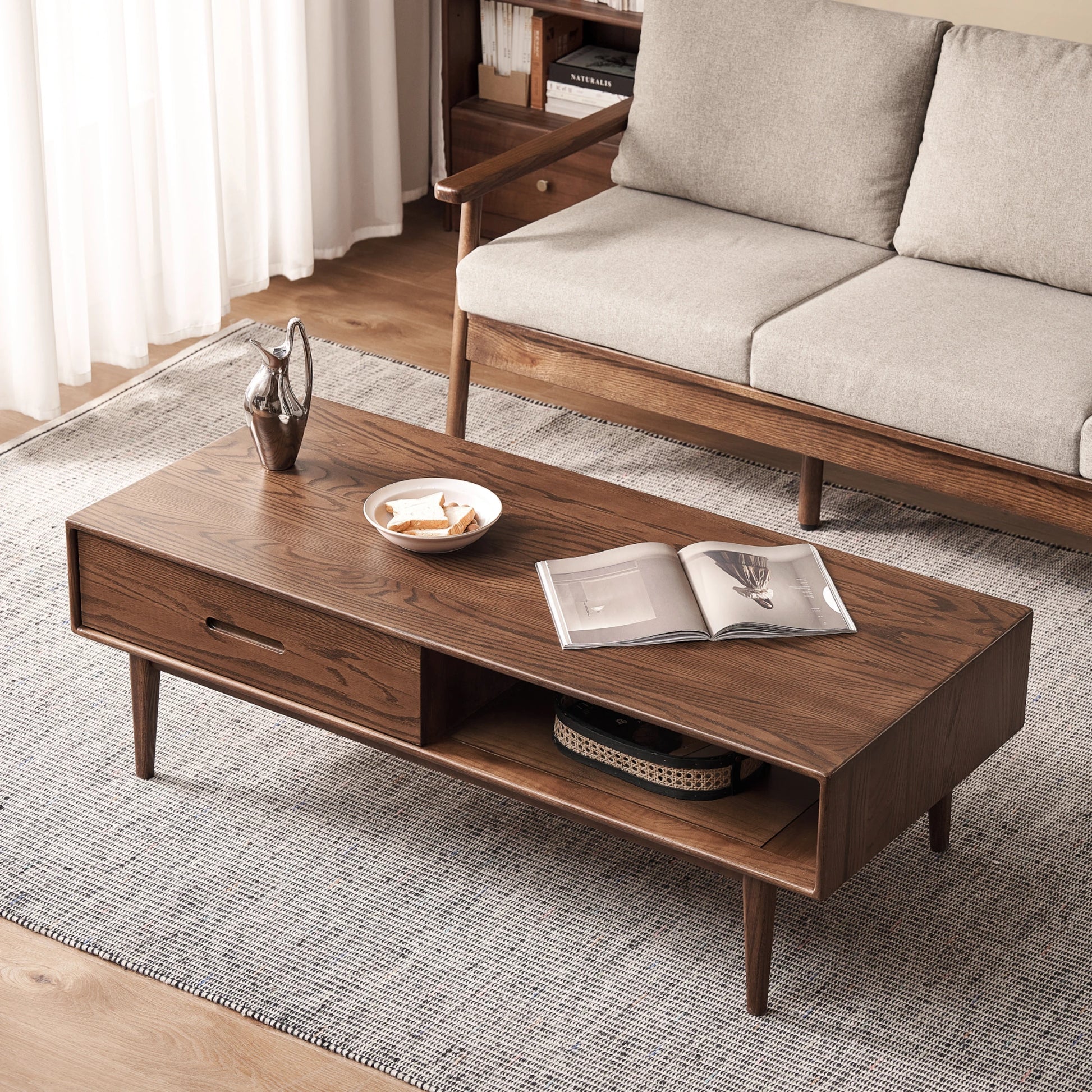 Solidwood Bailey Coffee Table, 135cm, Dark Wood