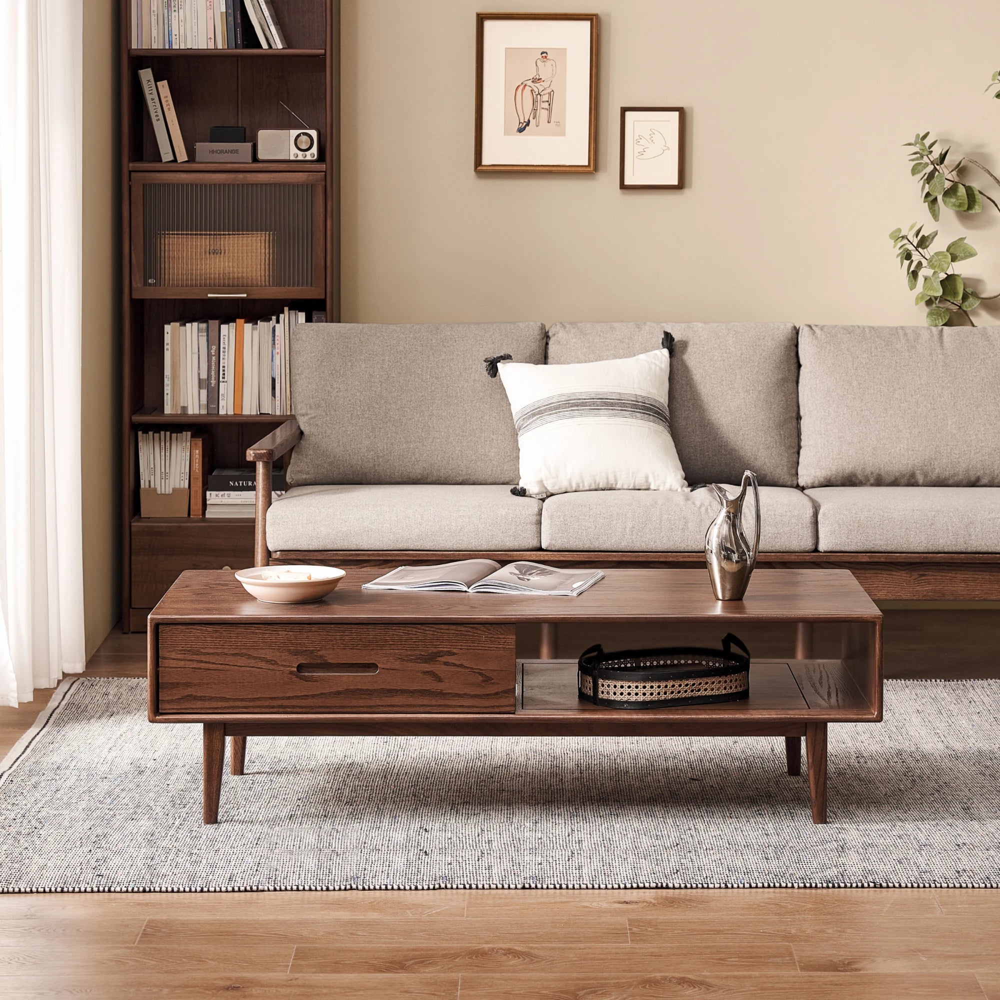 Solidwood Bailey Coffee Table, 135cm, Dark Wood