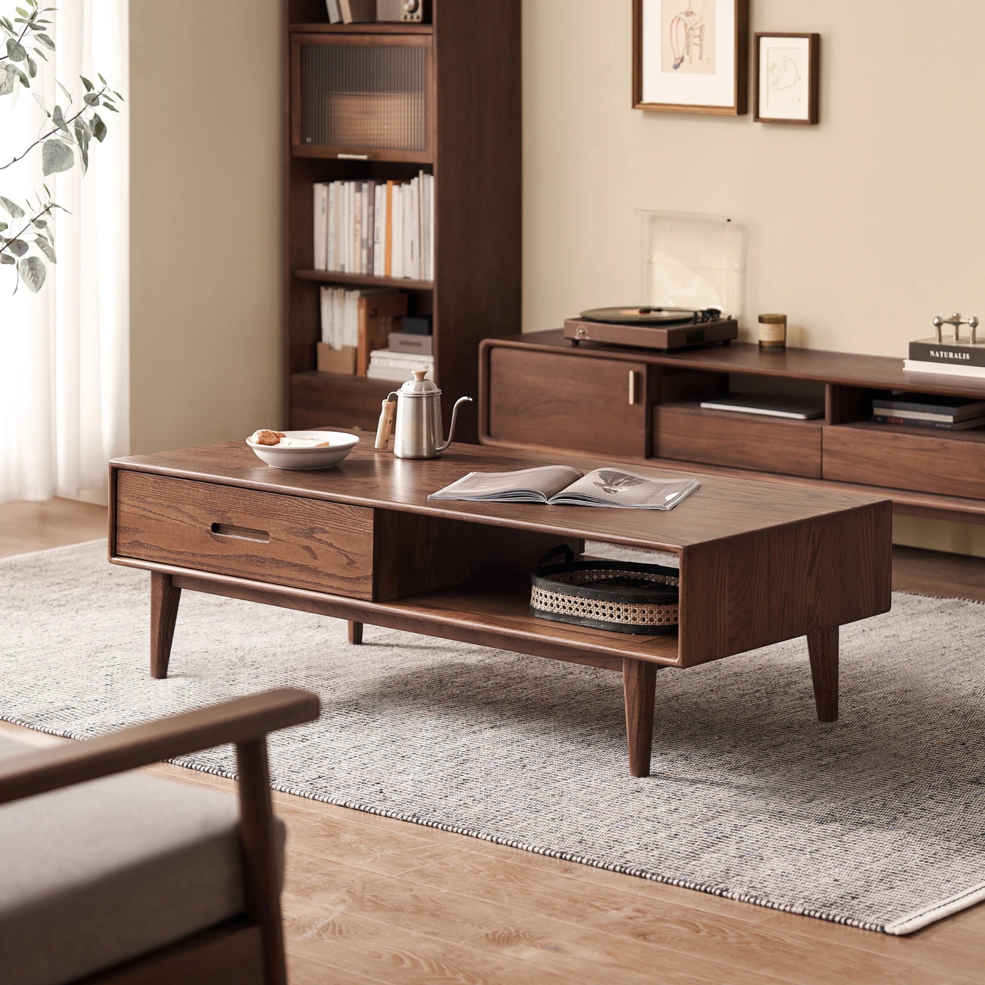 Solidwood Bailey Coffee Table, 135cm, Dark Wood