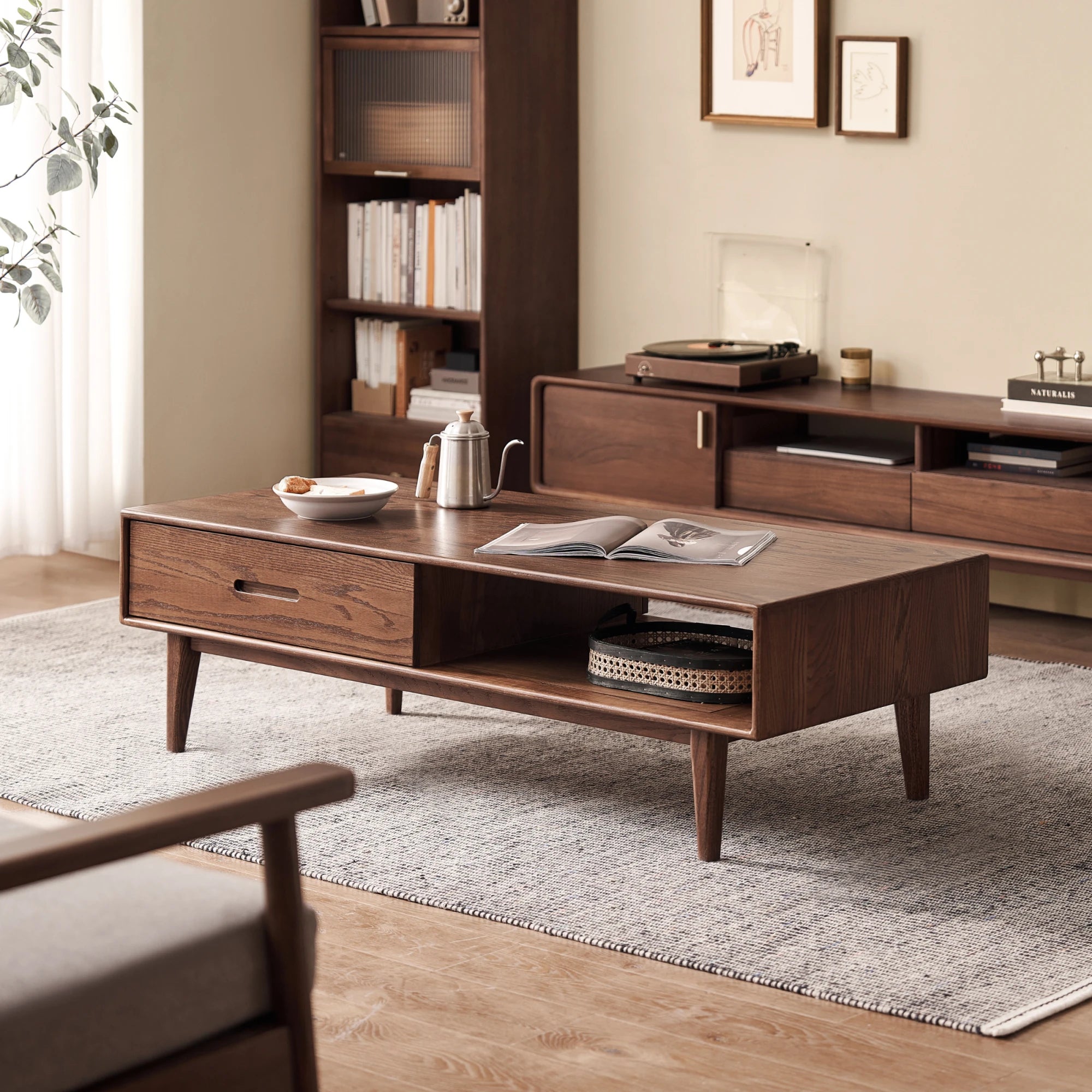 Solidwood Bailey Coffee Table, 135cm, Dark Wood