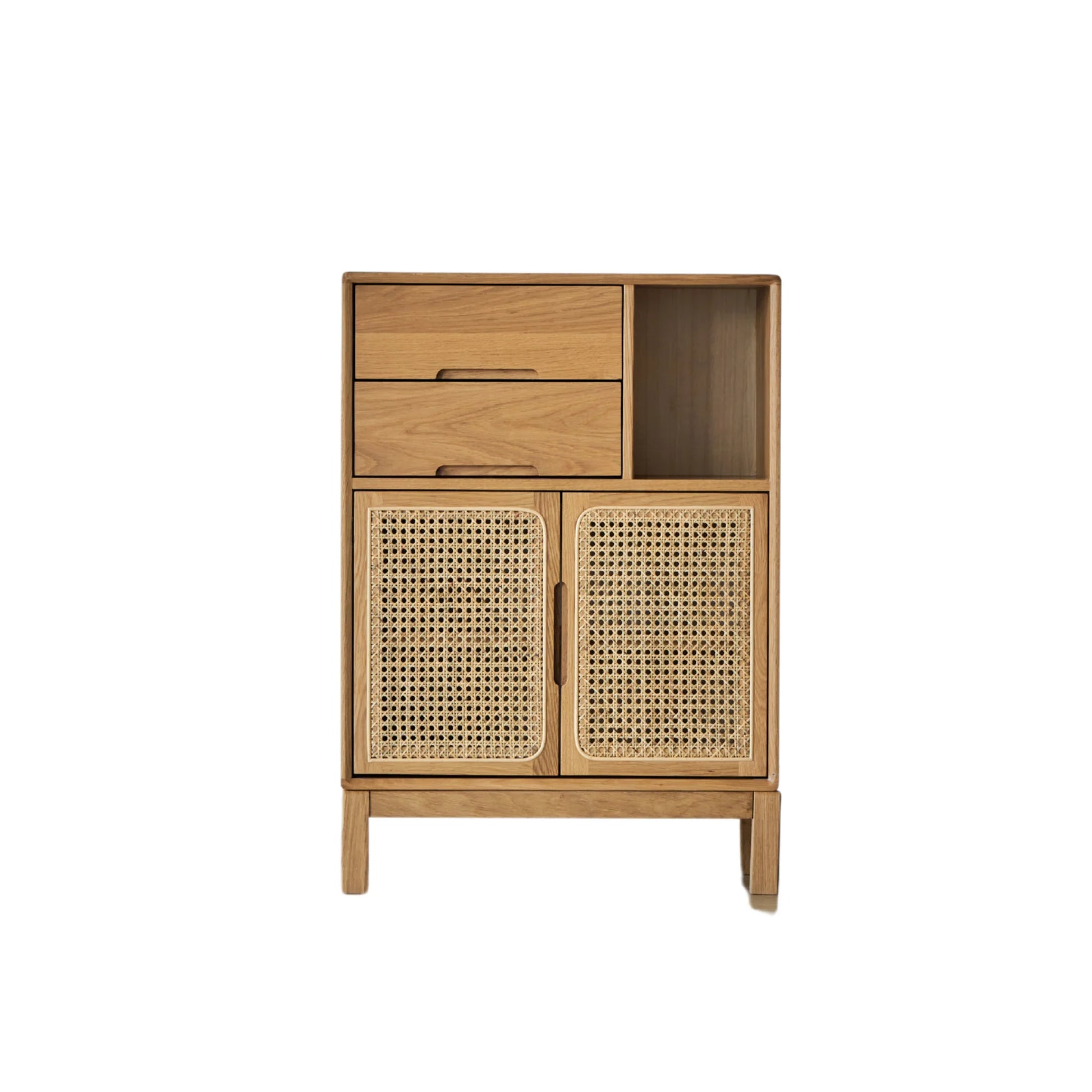 Solidwood Calamo Storage Cabinet with Rattan Doors