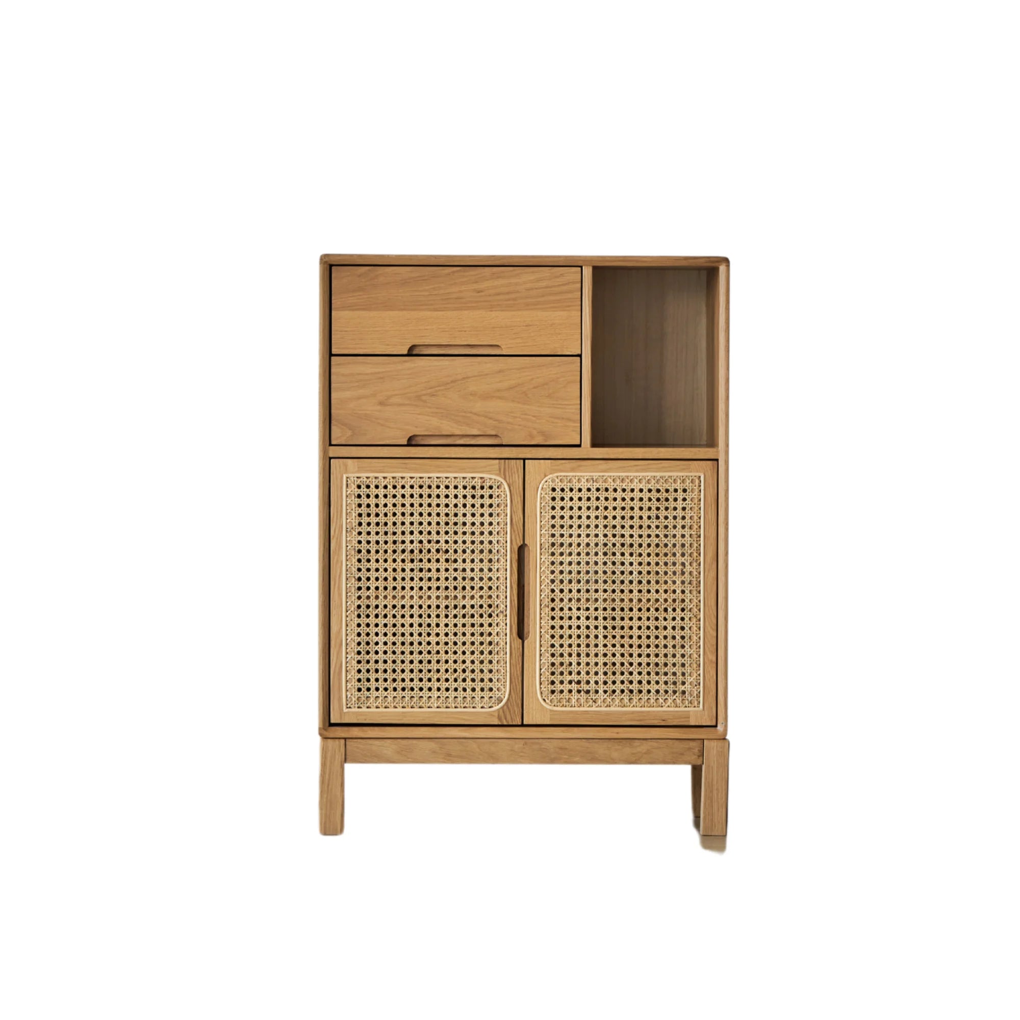 Solidwood Calamo Storage Cabinet with Rattan Doors