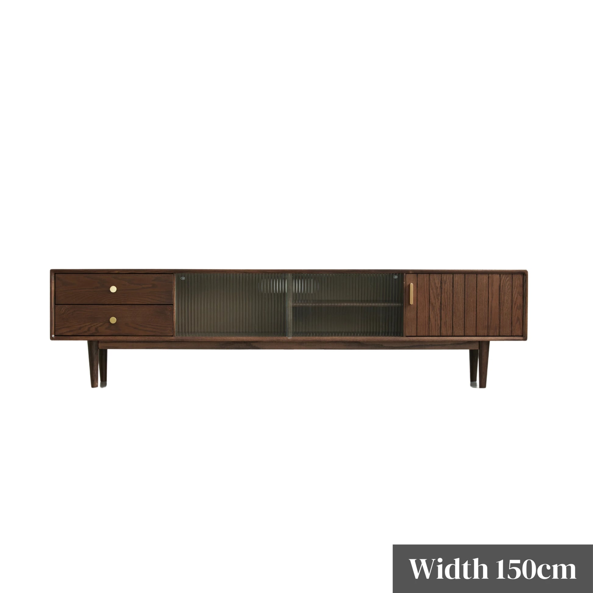 Solidwood Danya Entertainment Unit with Glass Doors, 150cm