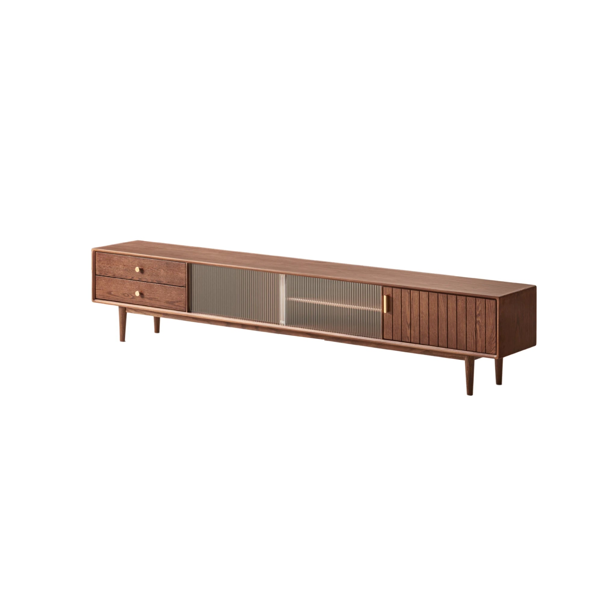 Solidwood Danya Entertainment Unit with Glass Doors, 150cm