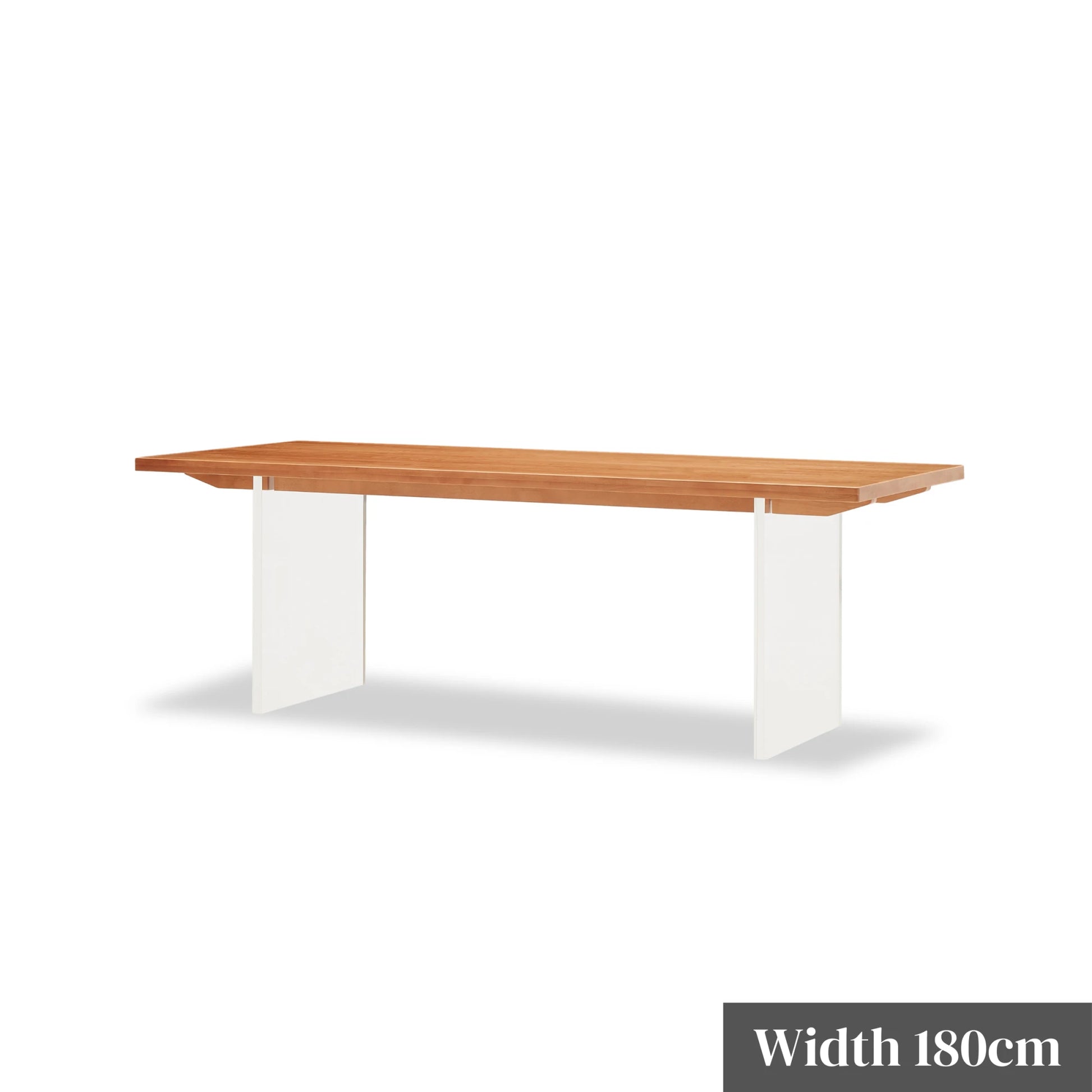 Solidwood Elvoraa Cherry Dining Table With Acrylic Legs, Natural Wood, Transparent