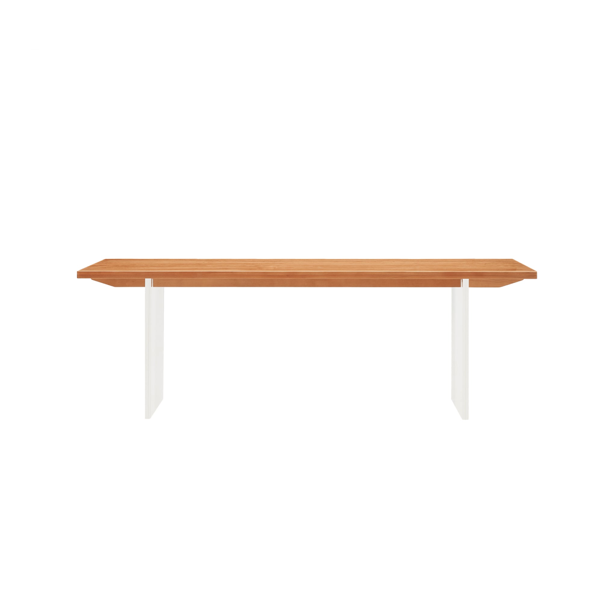 Solidwood Elvoraa Cherry Dining Table With Acrylic Legs, Natural Wood, Transparent