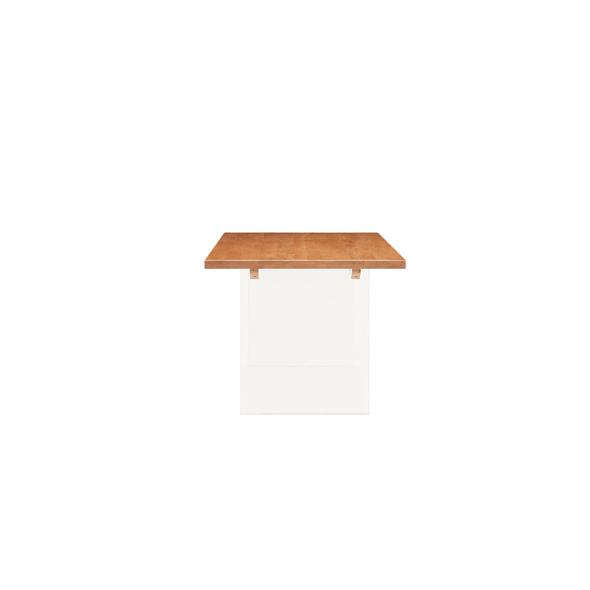 Solidwood Elvoraa Cherry Dining Table With Acrylic Legs, Natural Wood, Transparent