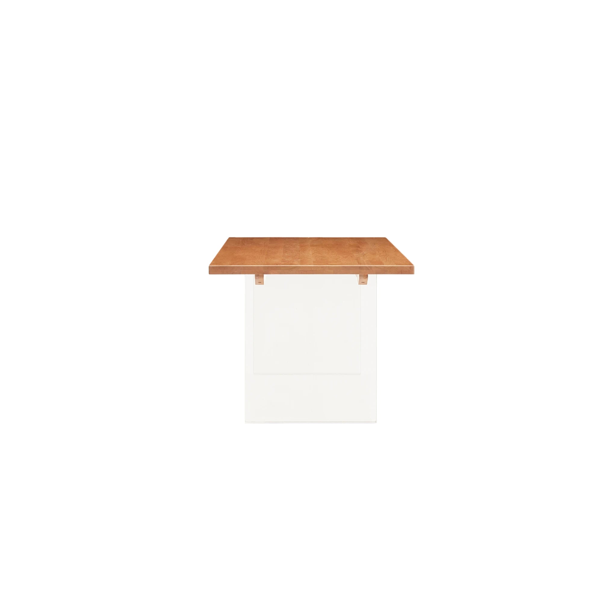 Solidwood Elvoraa Cherry Dining Table With Acrylic Legs, Natural Wood, Transparent