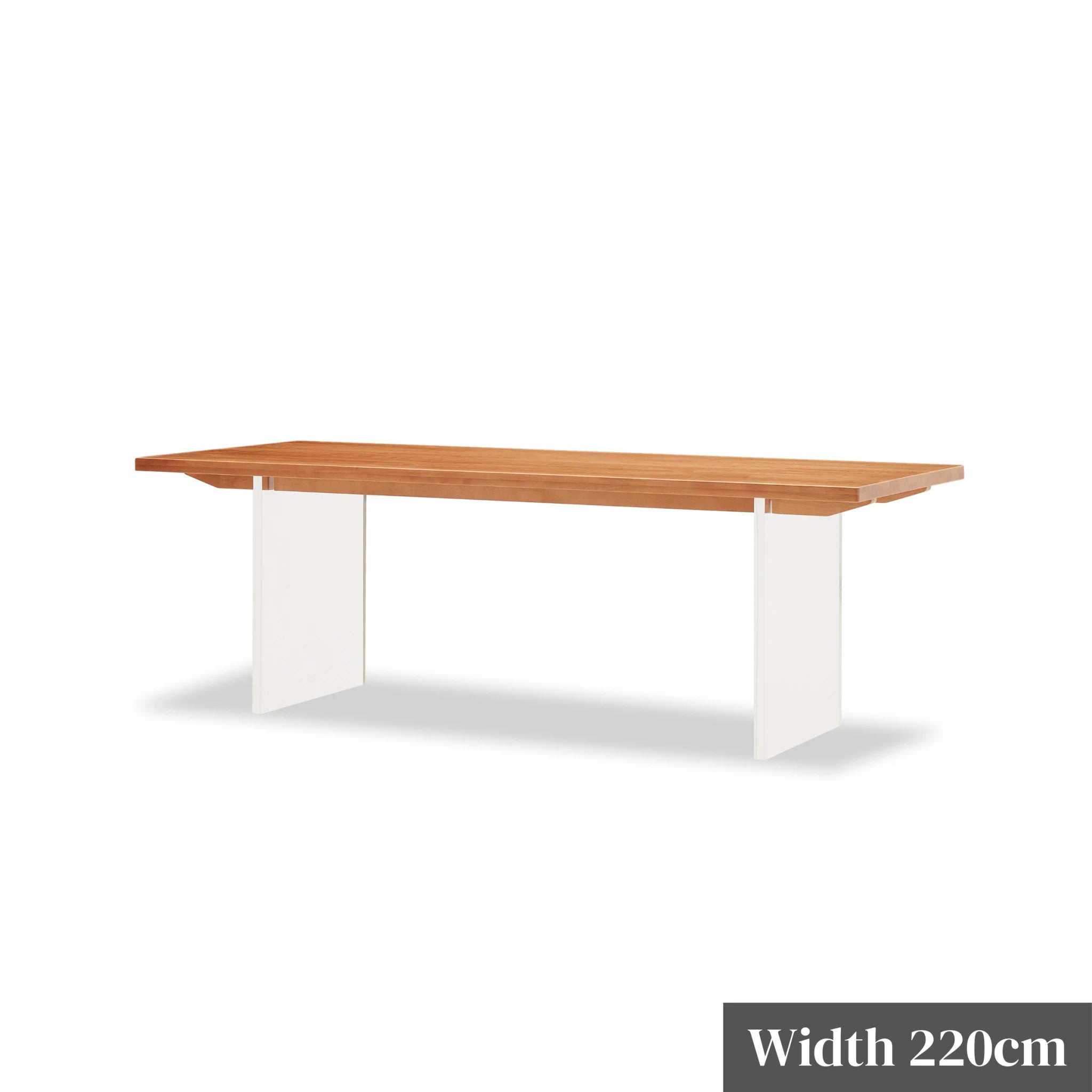 Solidwood Elvoraa Cherry Dining Table With Acrylic Legs, Natural Wood, Transparent