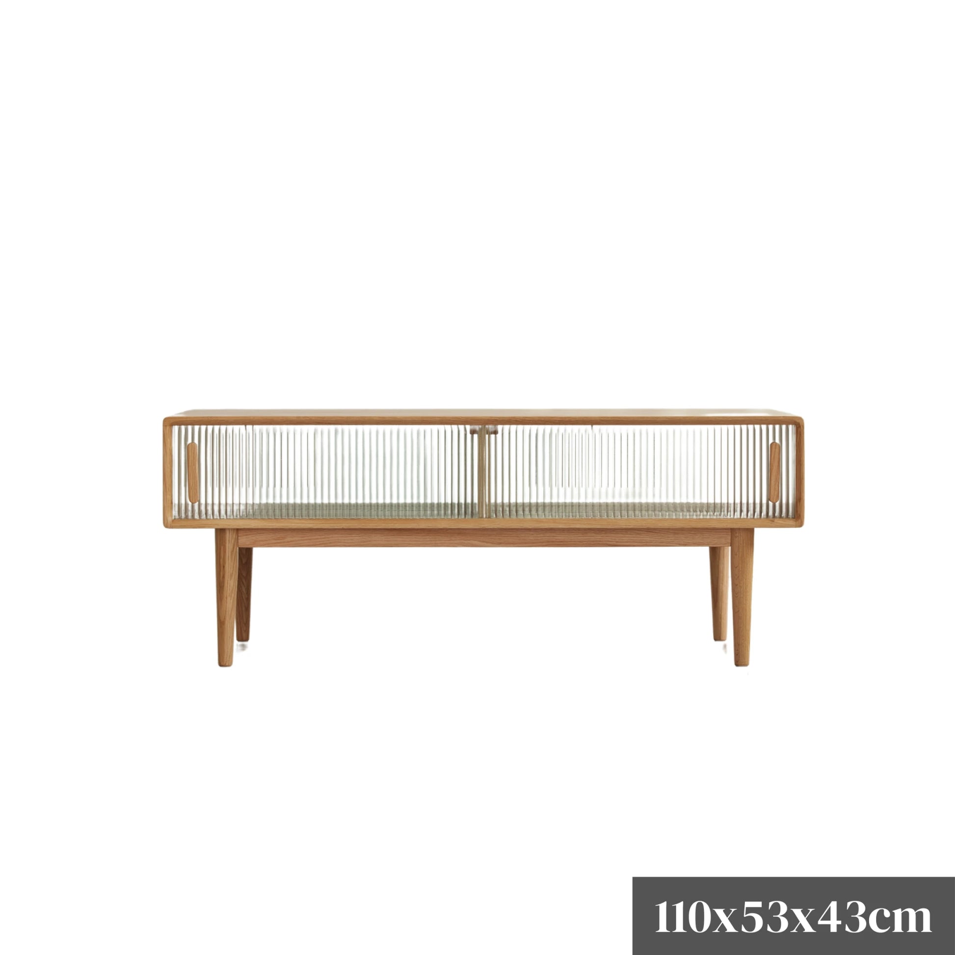Solidwood Fuji Coffee Table with Glass Doors, 110cm