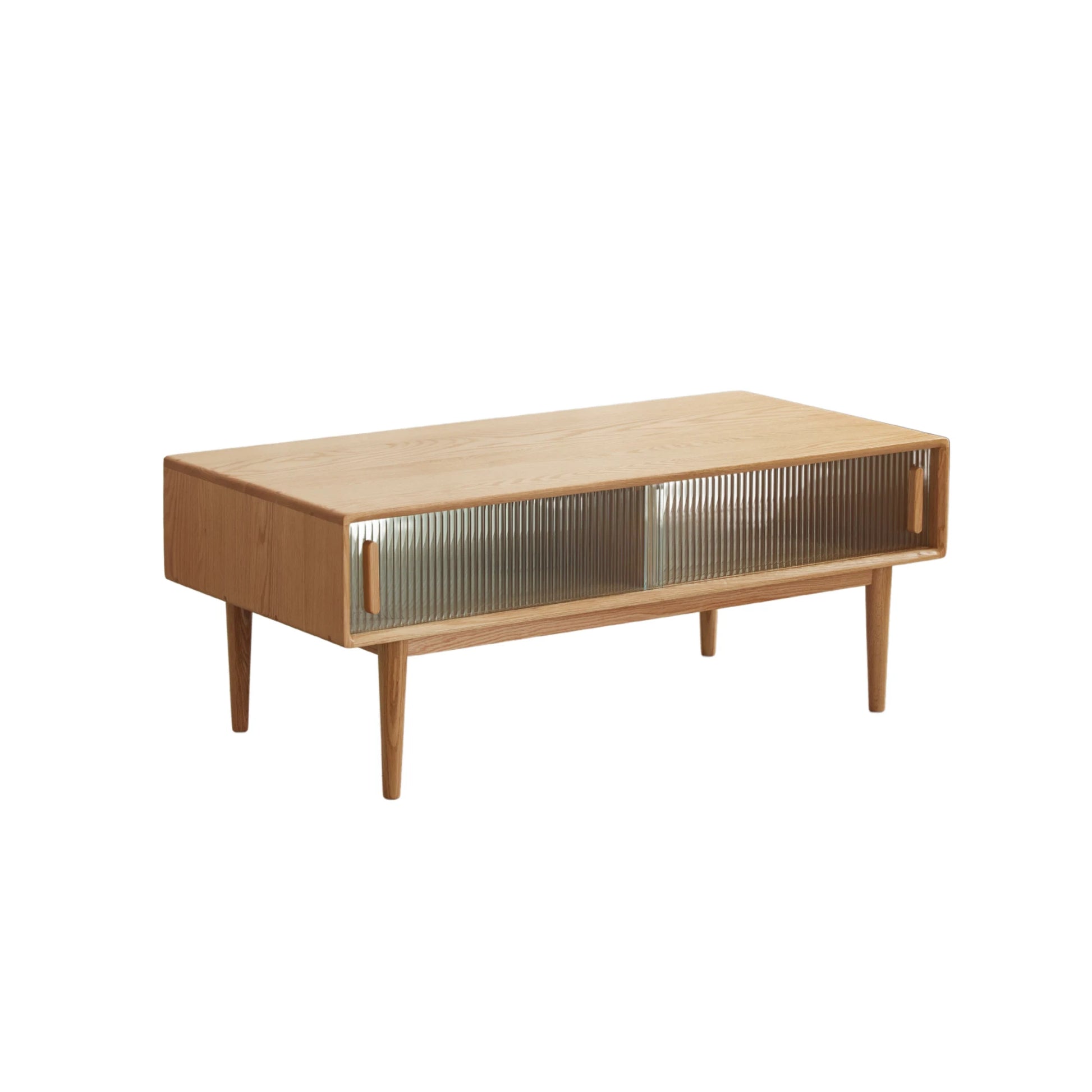 Solidwood Fuji Coffee Table with Glass Doors, 110cm