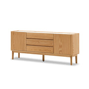 Solidwood Hemura Tall Entertainment Unit with Sintered Stone Top