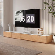 Solidwood Hemura Entertainment Unit with Sintered Stone Top, 240cm