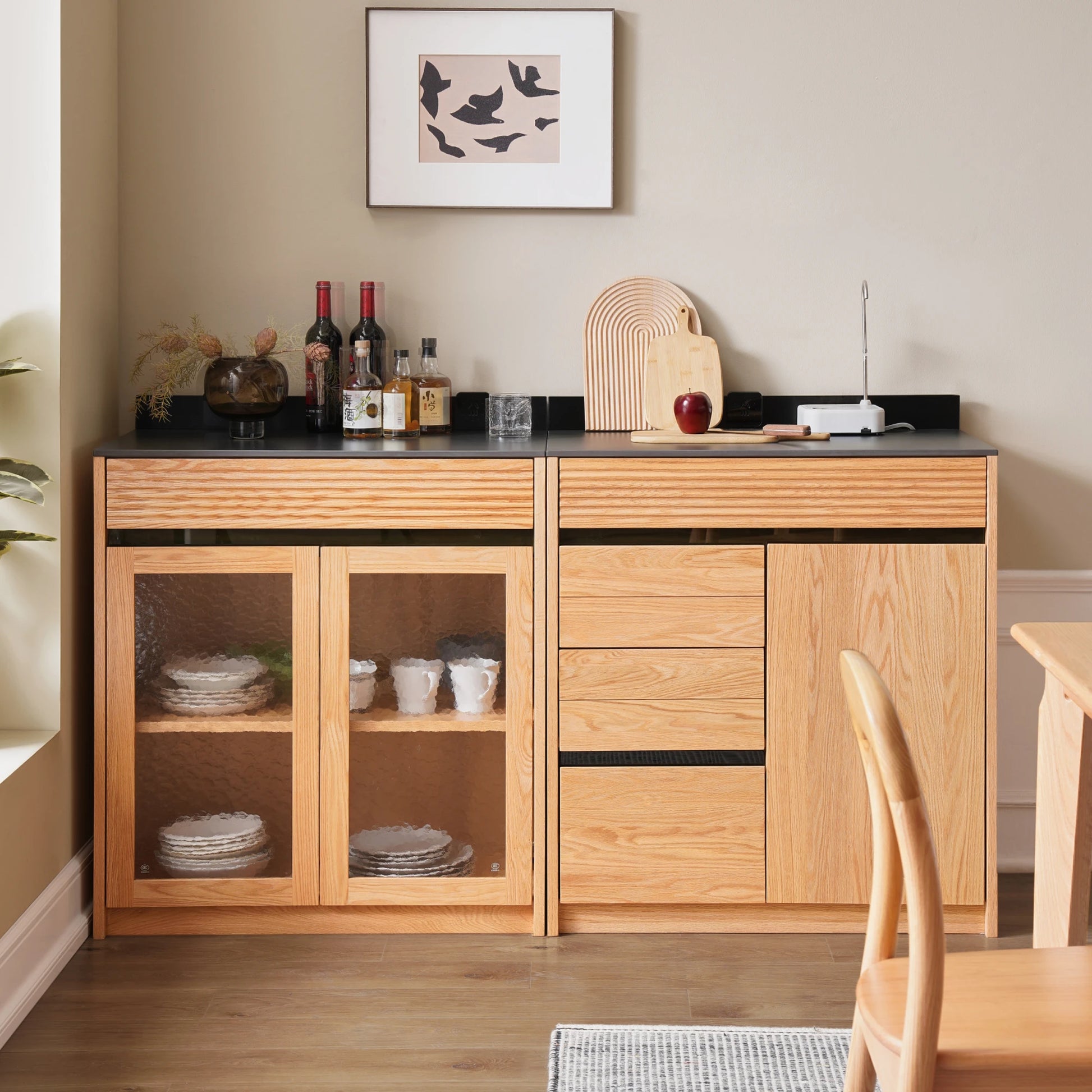 Solidwood Hemura Sideboard with 4 Drawers