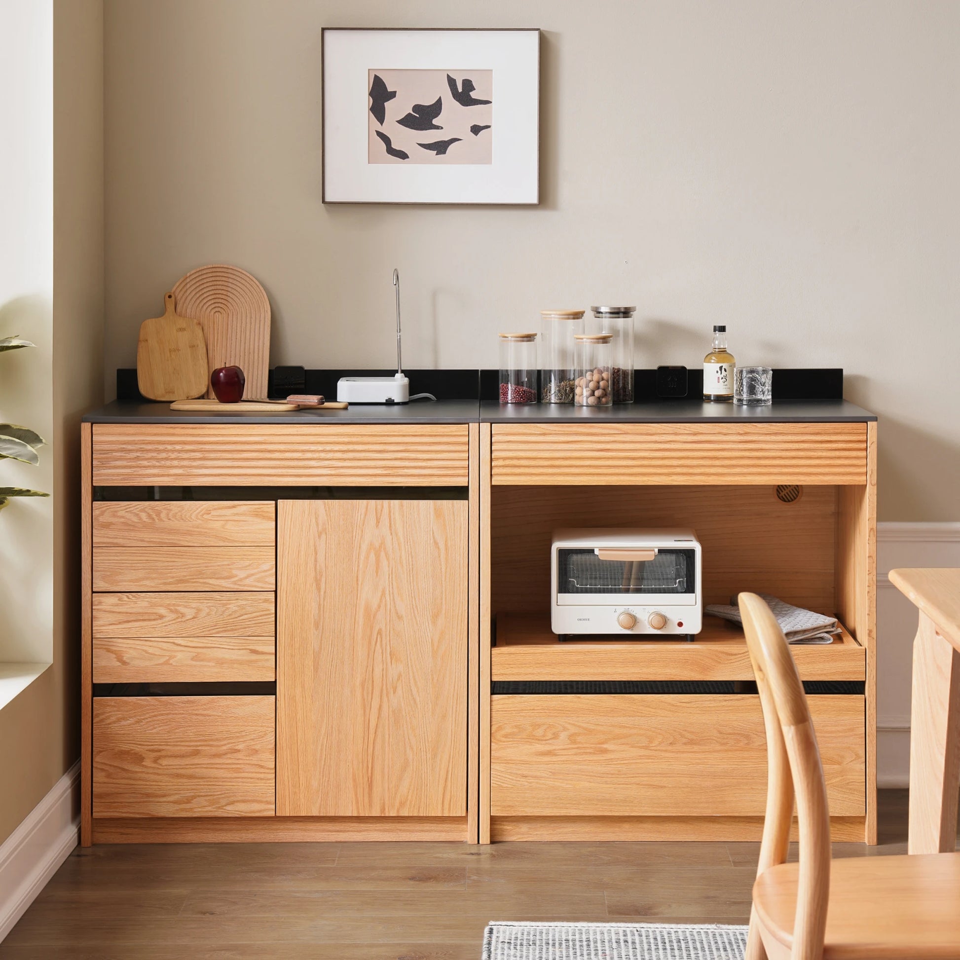 Solidwood Hemura Sideboard with 2 Drawers