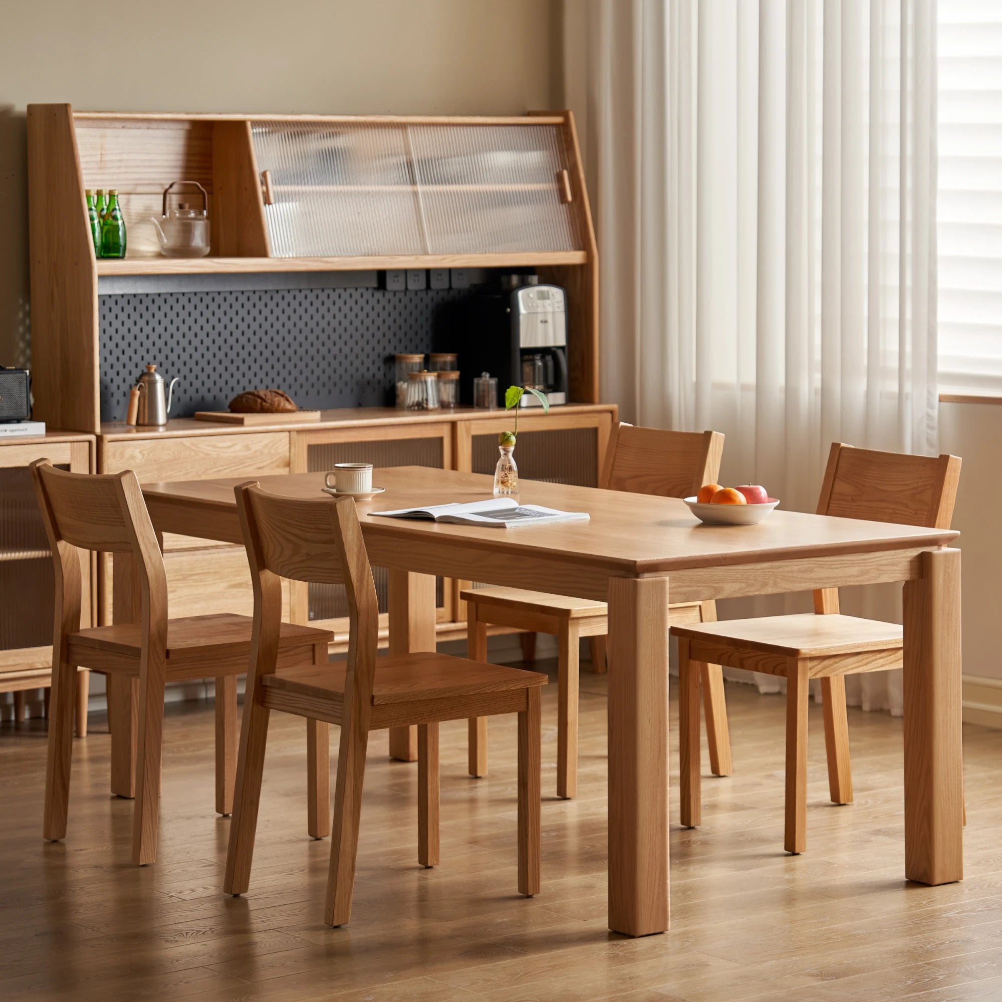 Solidwood Hemura Dining Table, Natural Wood