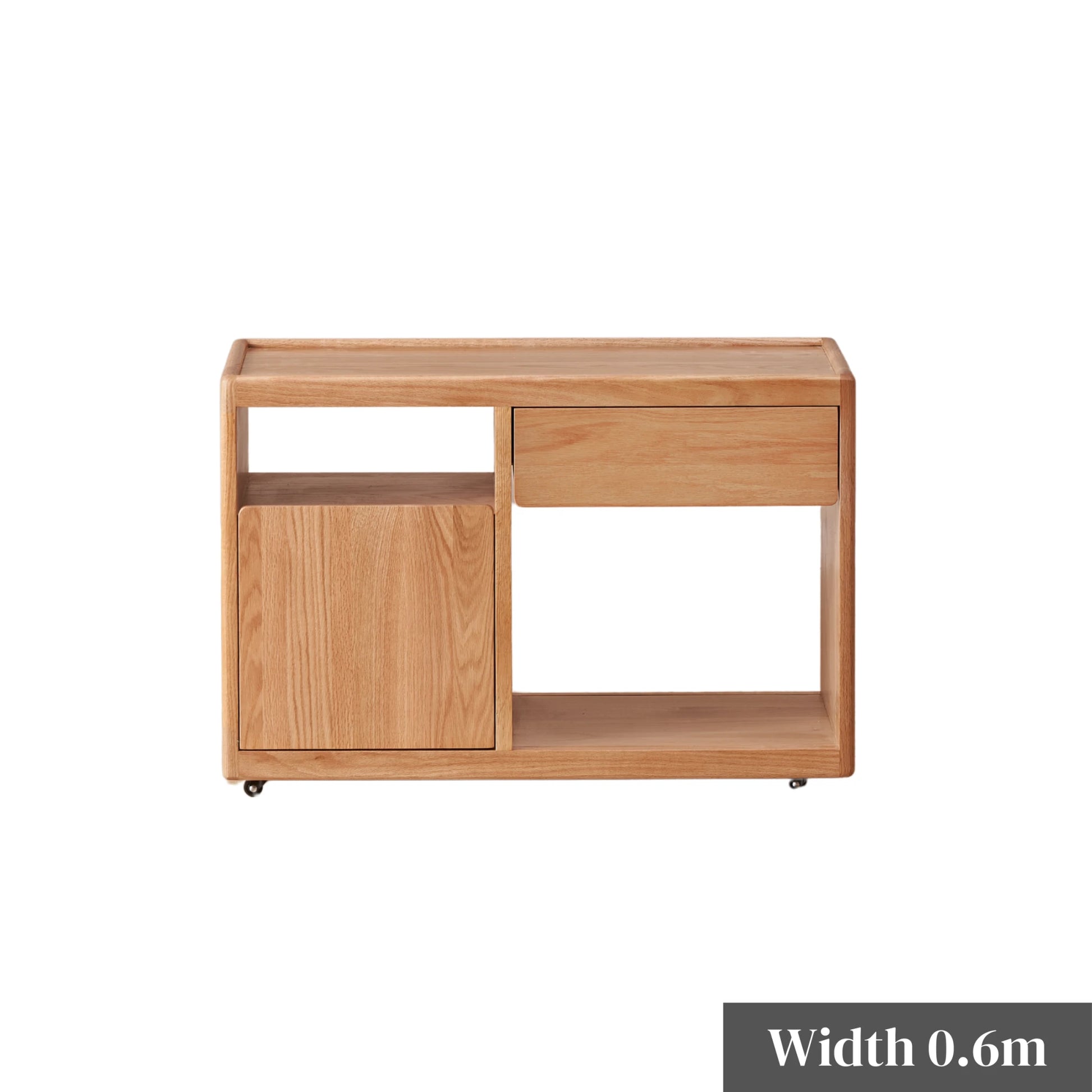 Solidwood Hemura Movable Side Table, 60cm