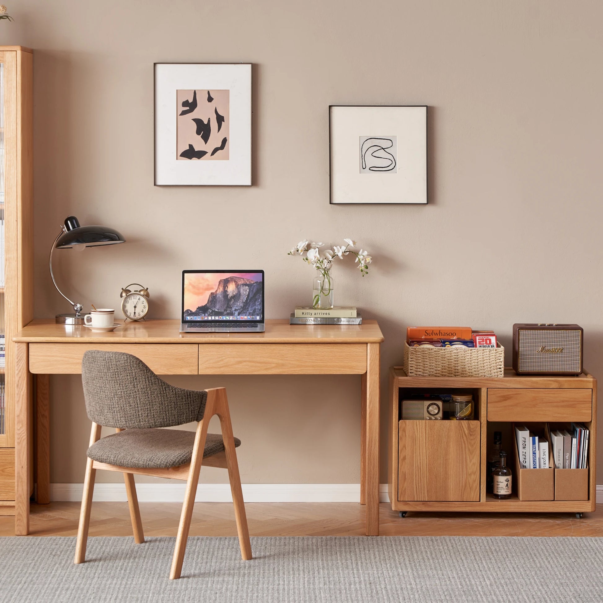 Solidwood Hemura Movable Side Table, 60cm
