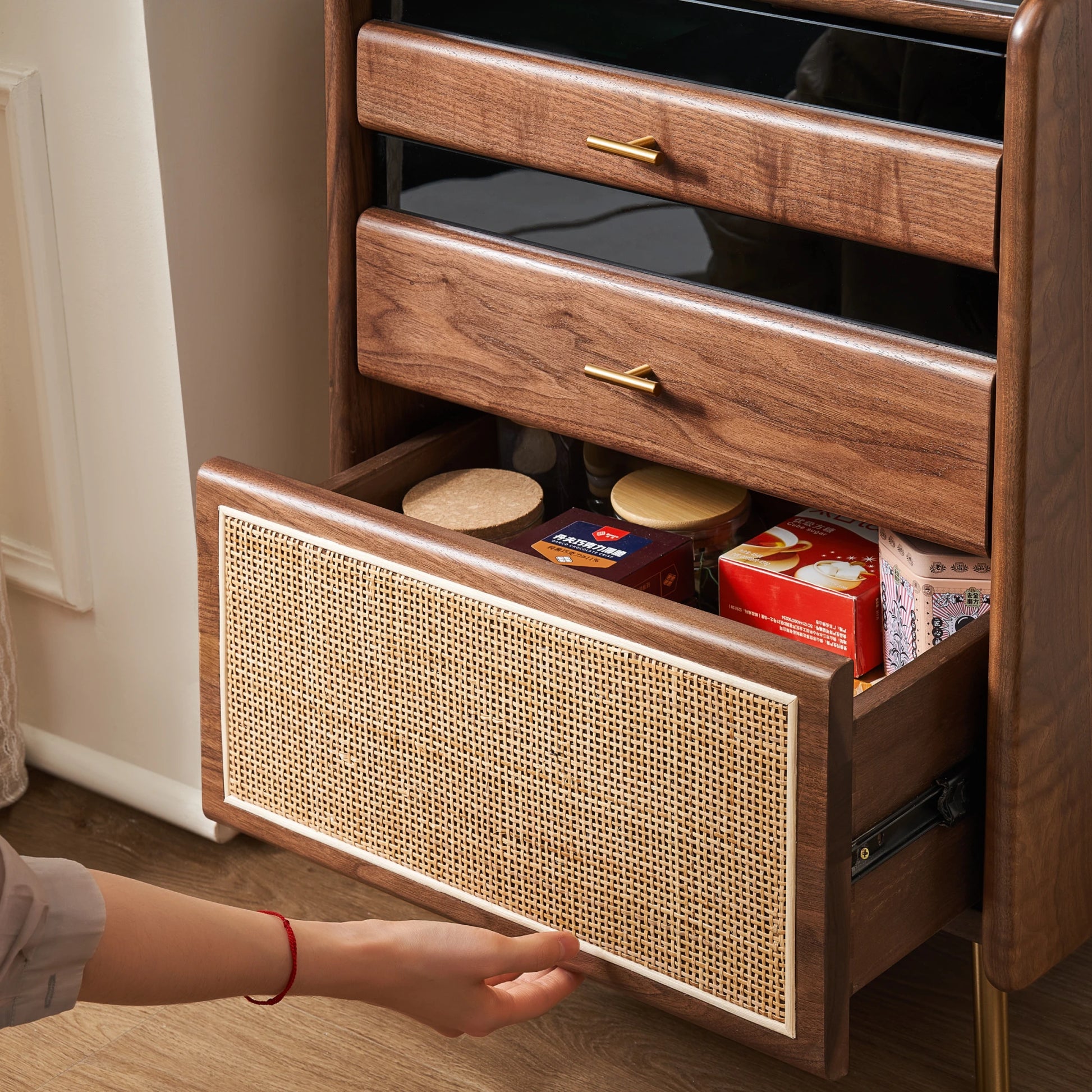 Solidwood Luxembourg Walnut Sideboard with Sintered Stone Top