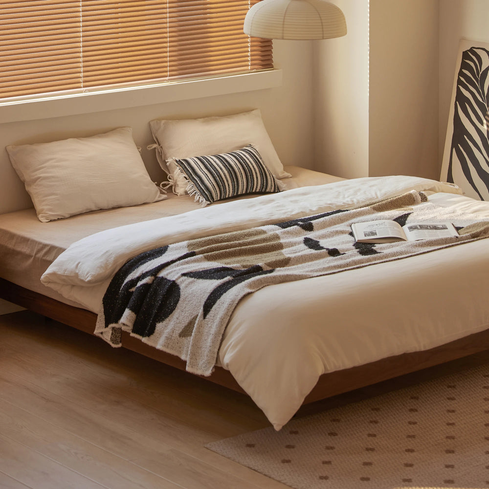 Solidwood Nordin Walnut Bed Base, Dark Wood