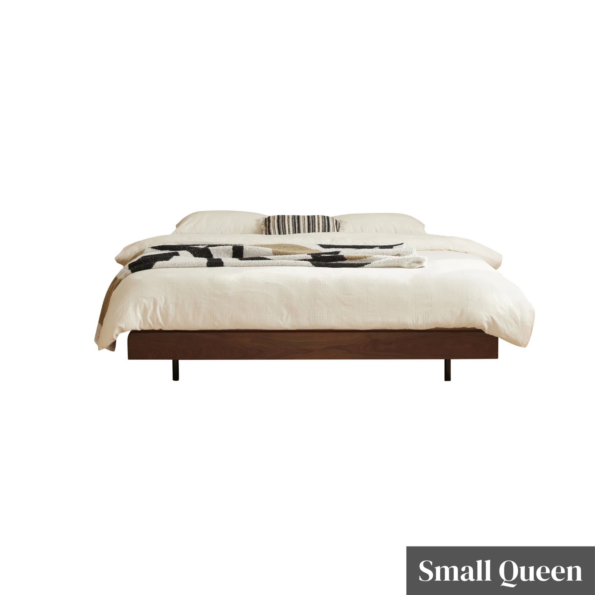 Solidwood Nordin Walnut Bed Base, Dark Wood