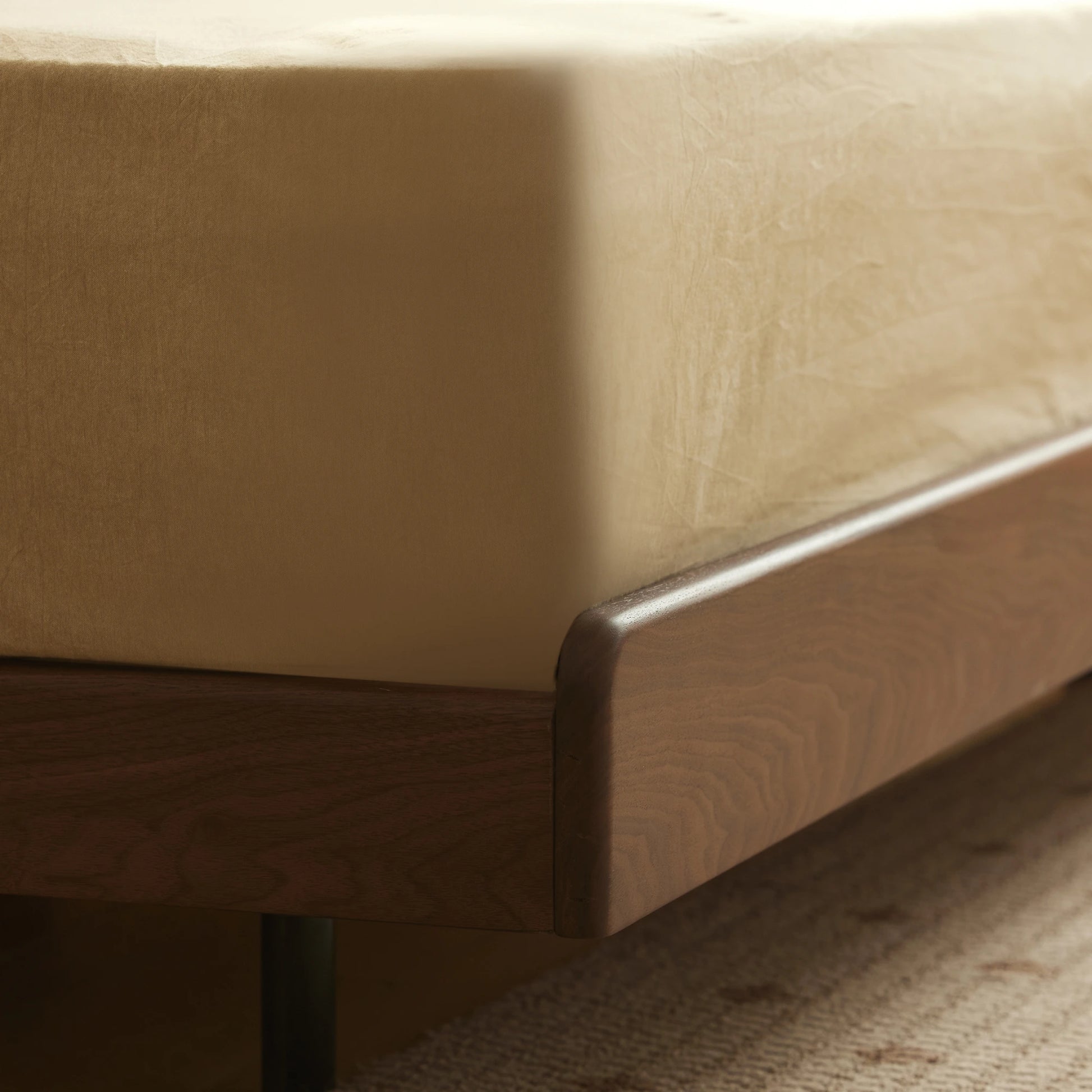 Solidwood Nordin Walnut Bed Base, Dark Wood