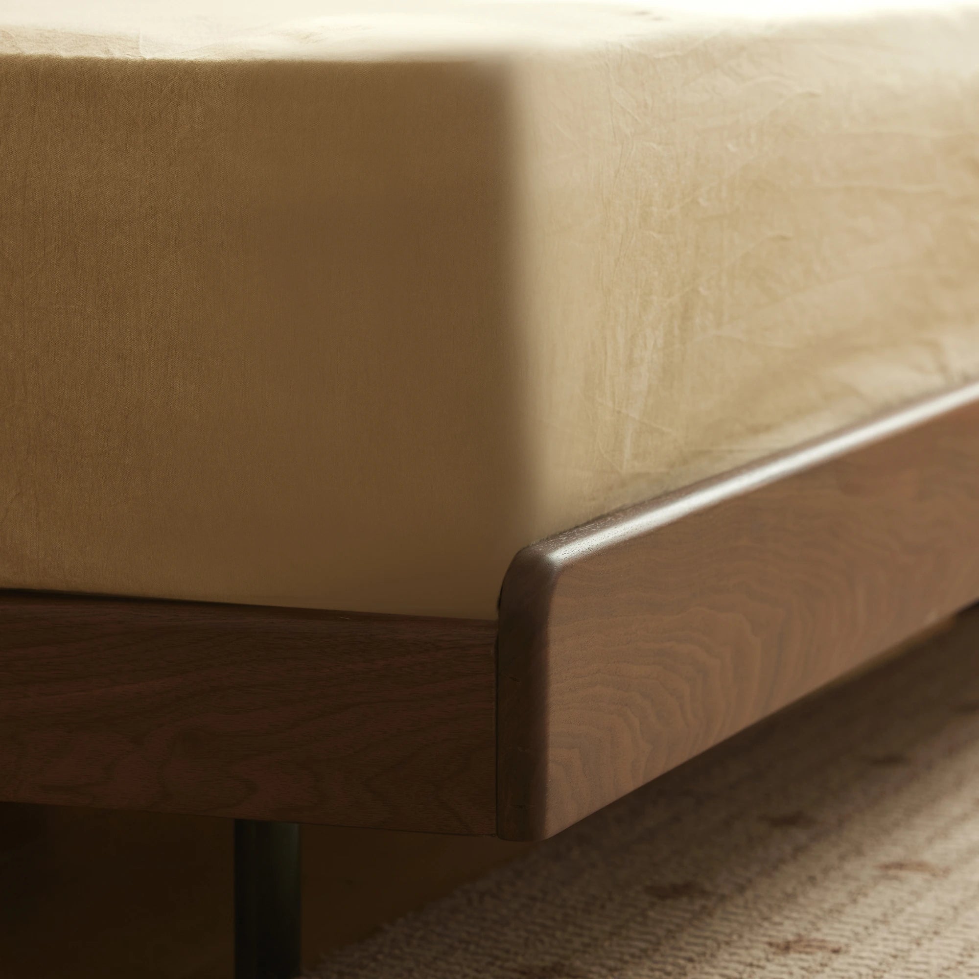 Solidwood Nordin Walnut Bed Base, Dark Wood