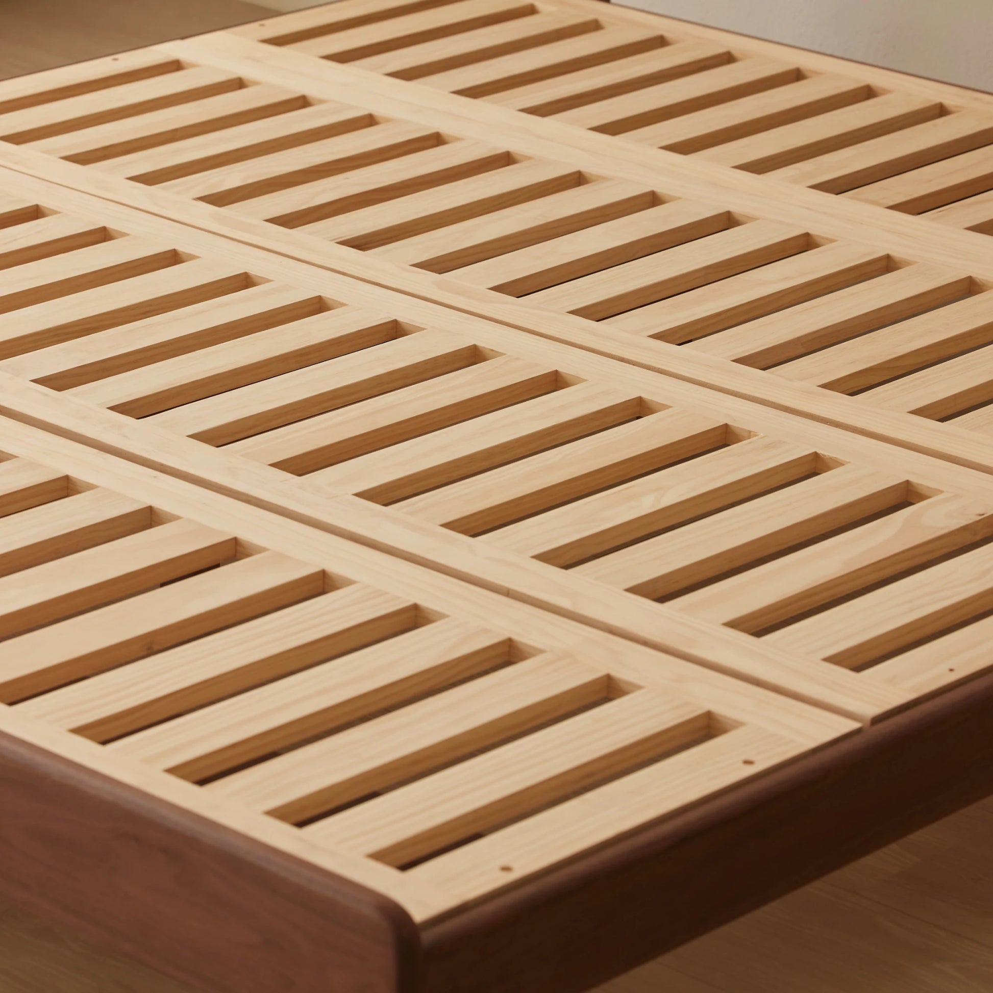 Solidwood Nordin Walnut Bed Base, Dark Wood