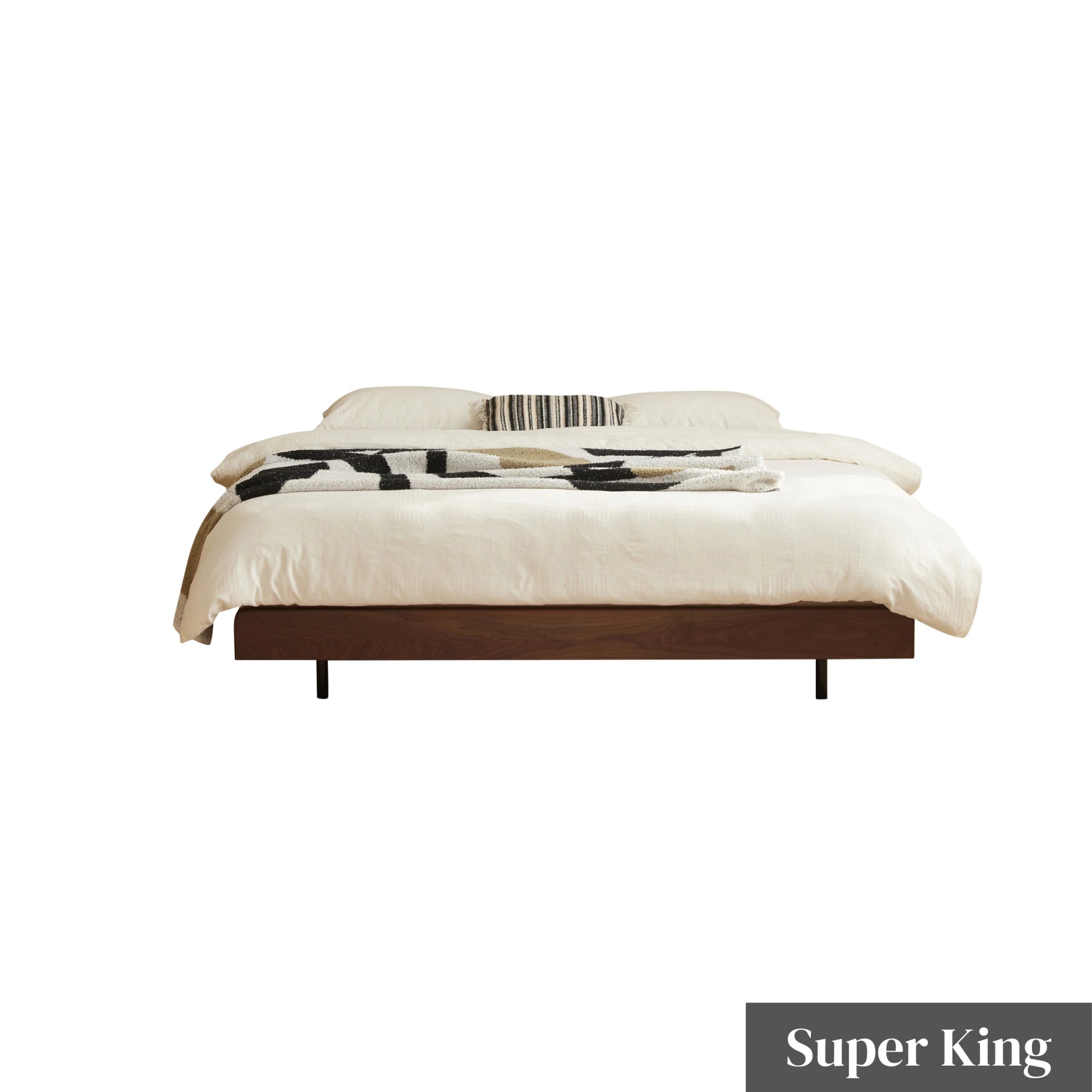 Solidwood Nordin Walnut Bed Base, Dark Wood