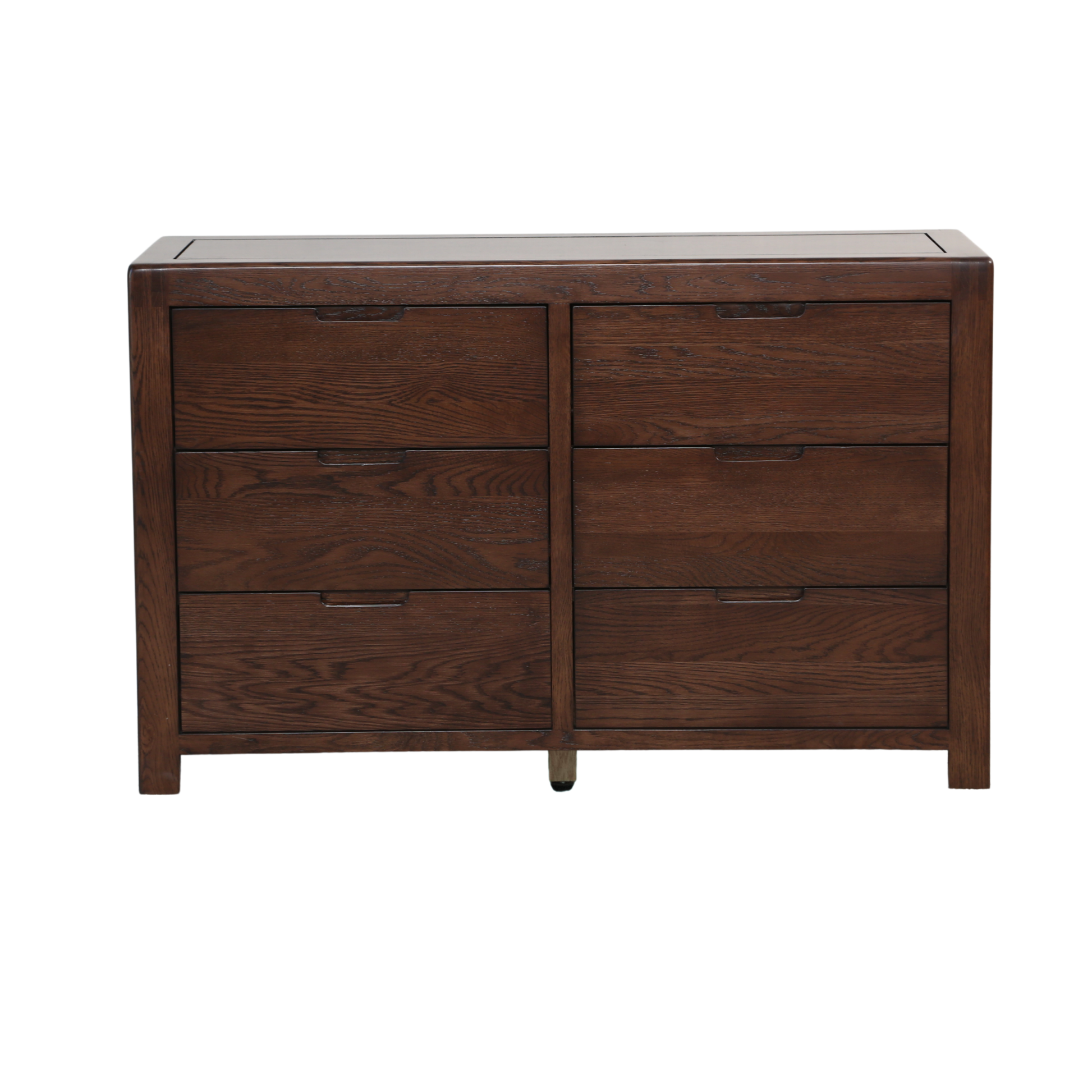 Solidwood Norway Chest of 6 Drawers, 120x40CM, Dark Wood