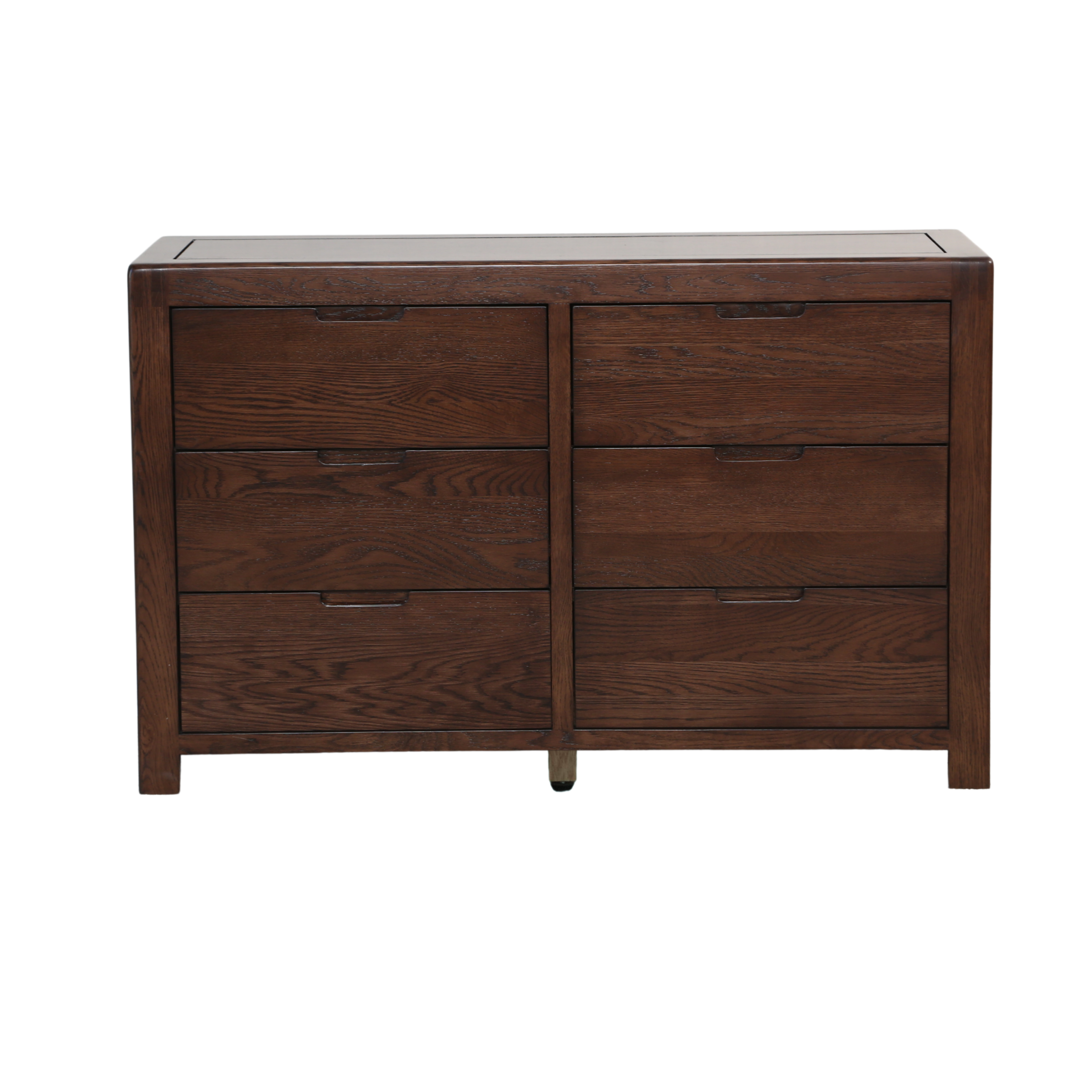 Solidwood Norway Chest of 6 Drawers, 120x40CM, Dark Wood