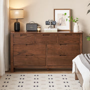 Solidwood Norway Chest of 7 Drawers, 135x40CM, Dark Wood