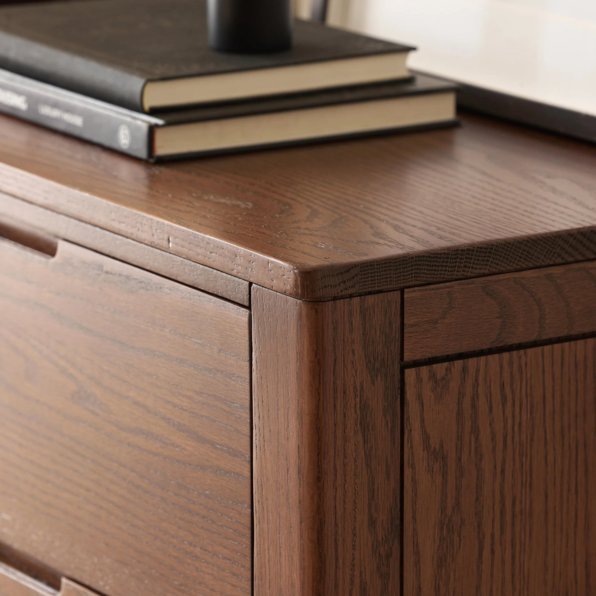 Solidwood Norway Chest of 7 Drawers, 135x40CM, Dark Wood