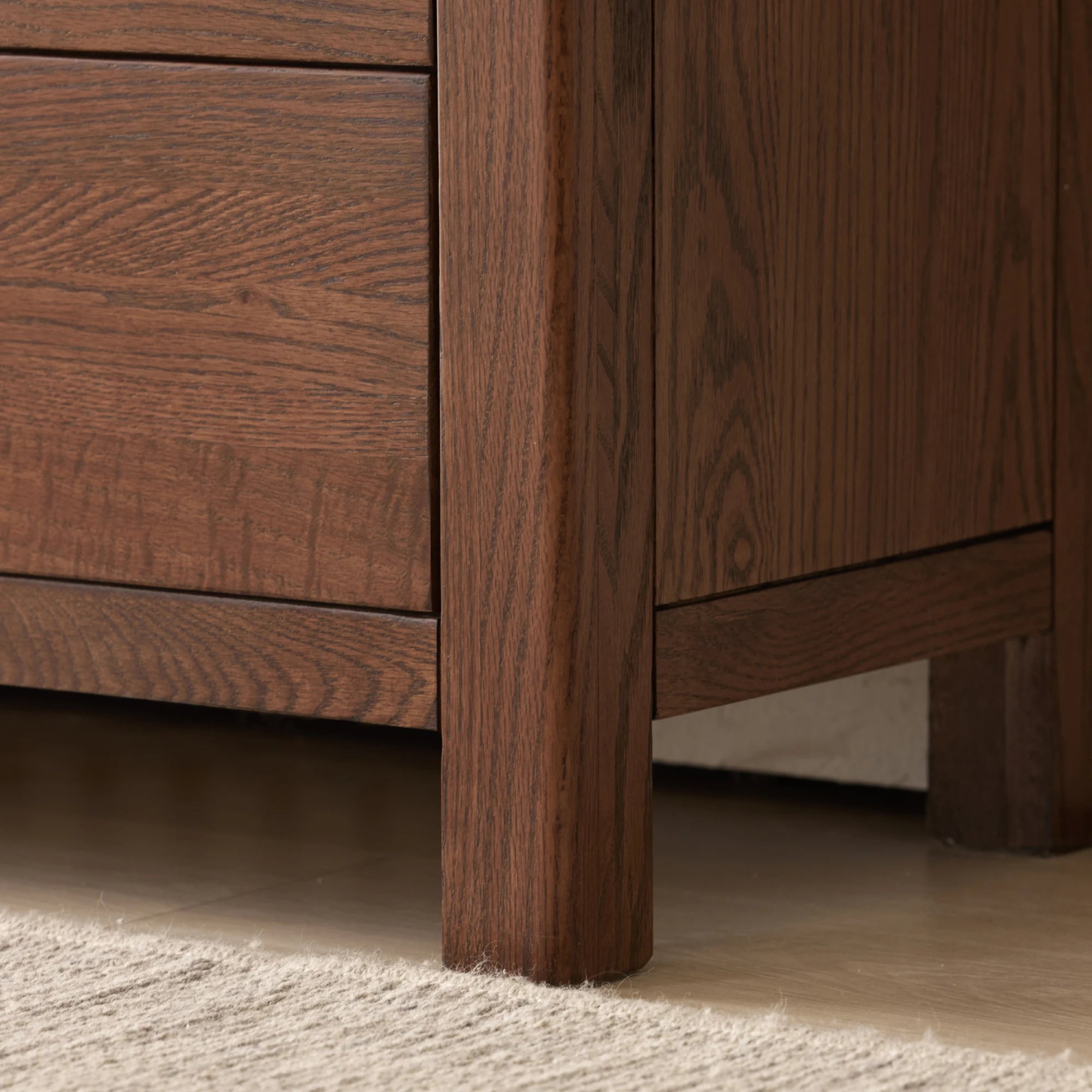 Solidwood Norway Chest of 7 Drawers, 135x40CM, Dark Wood