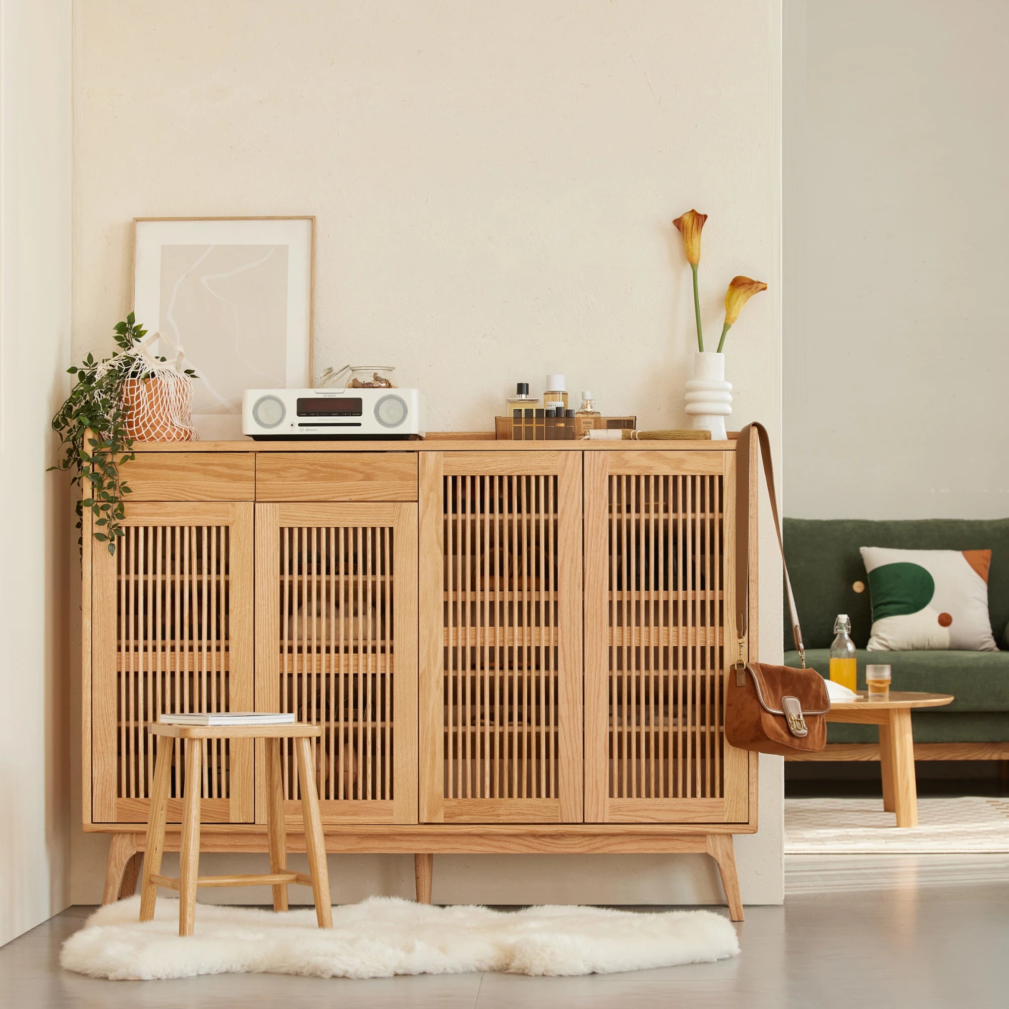 Solidwood Santa Rosa Shoe Cabinet with Drawers, 140cm