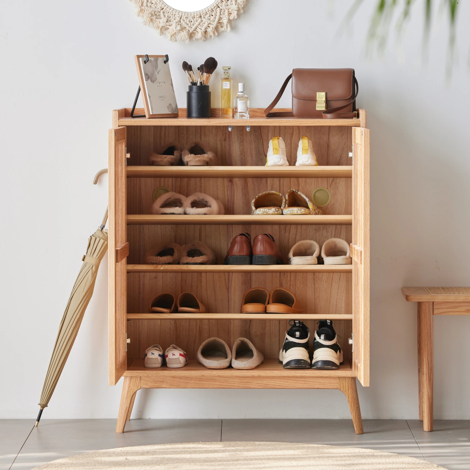 Solidwood Santa Rosa Shoe Cabinet, 80cm