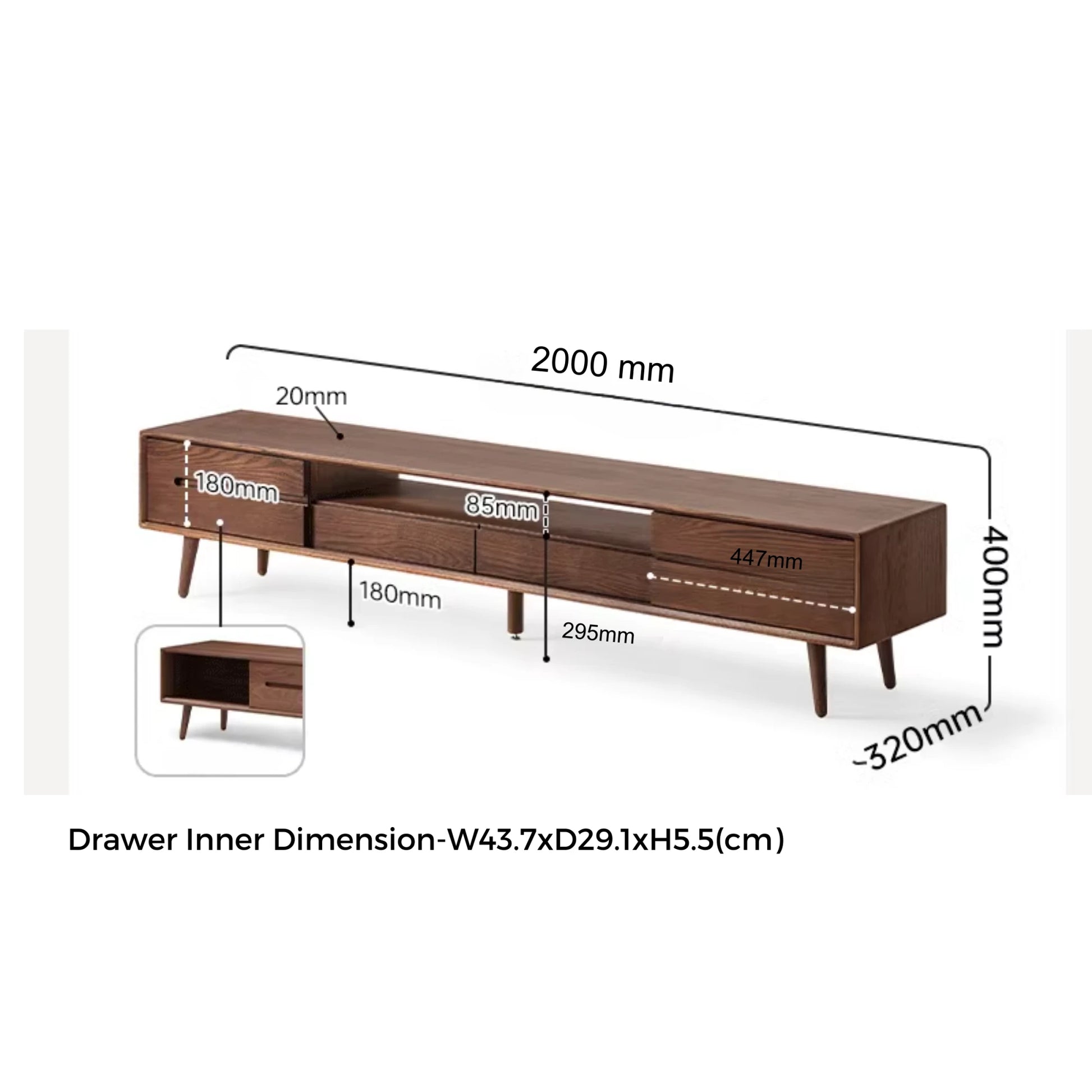 Solidwood Santa Rosa Entertainment Unit, 200cm
