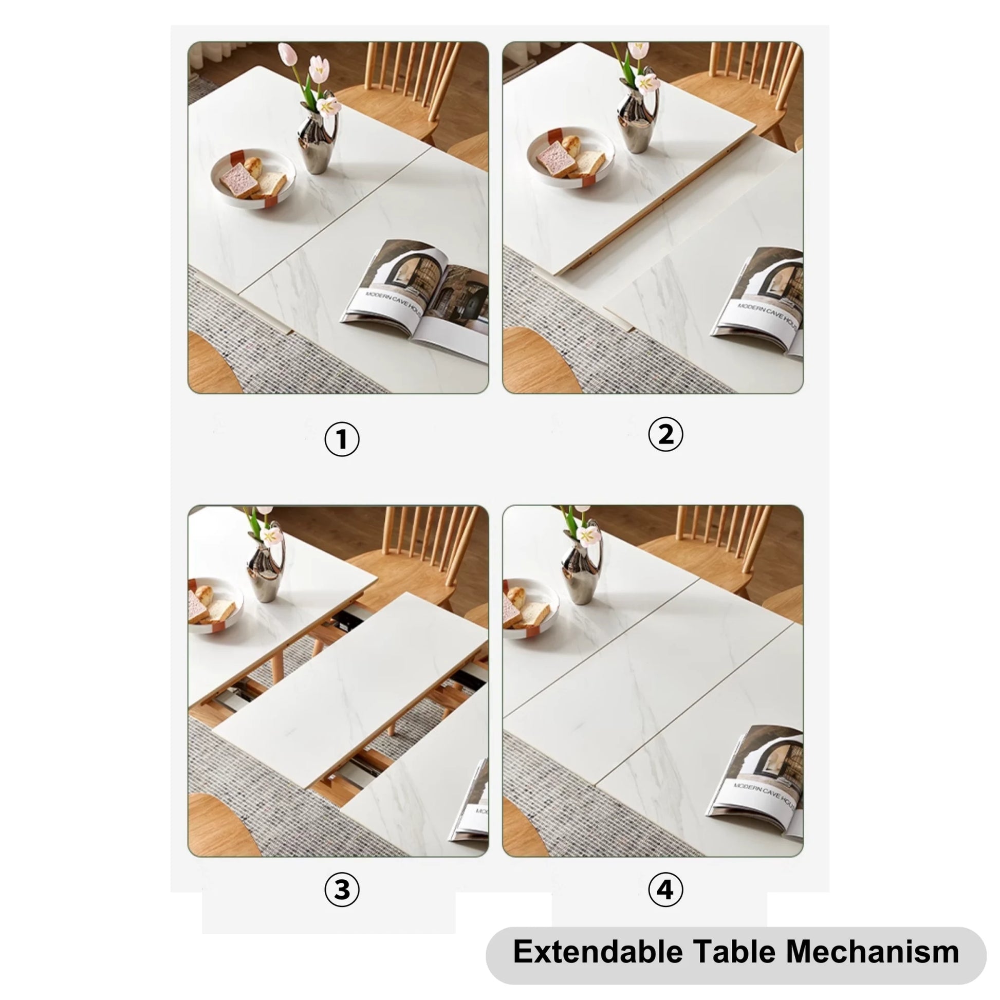 Solidwood Santa Rosa Extendable Dining Table with Sintered Stone Top