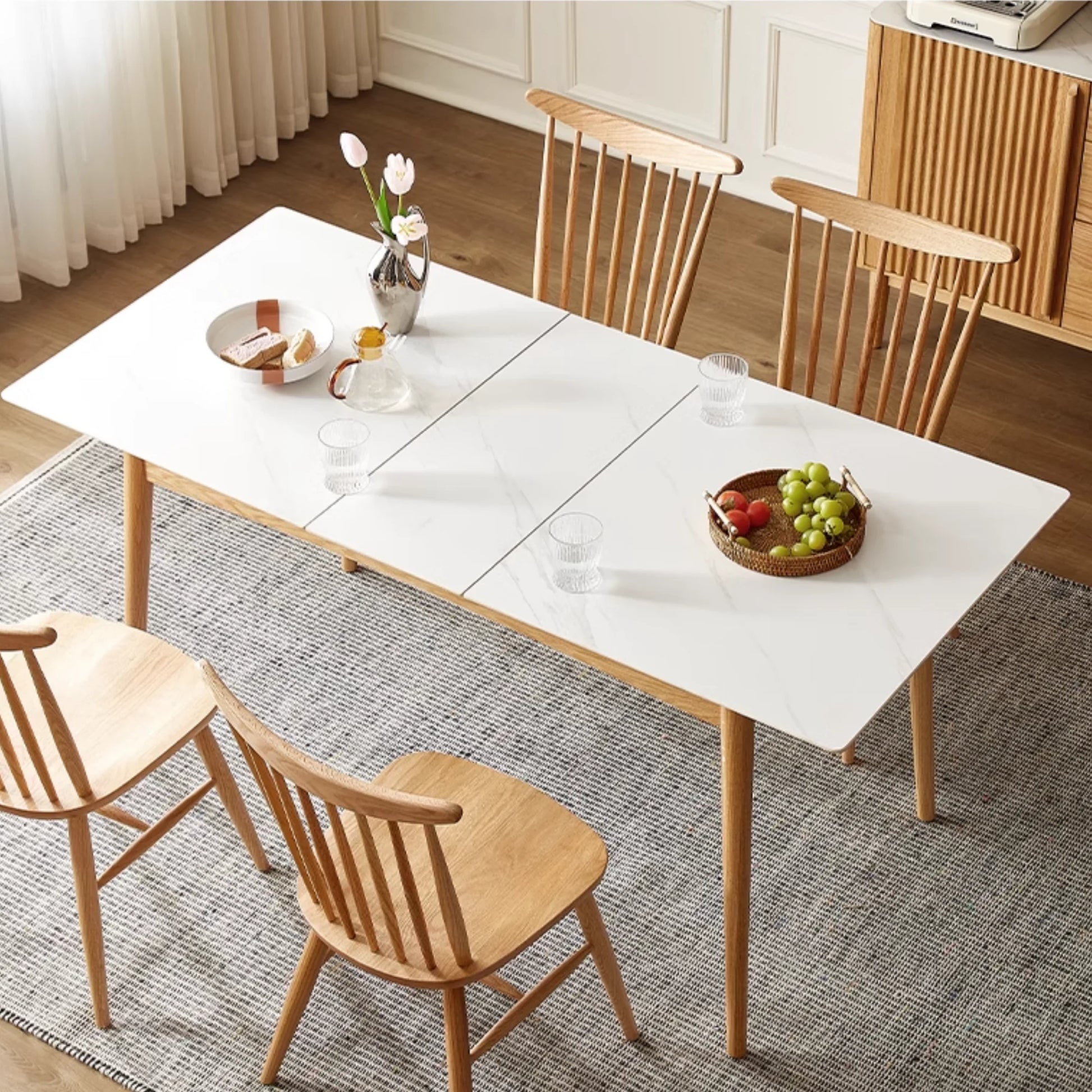Solidwood Santa Rosa Extendable Dining Table with Sintered Stone Top