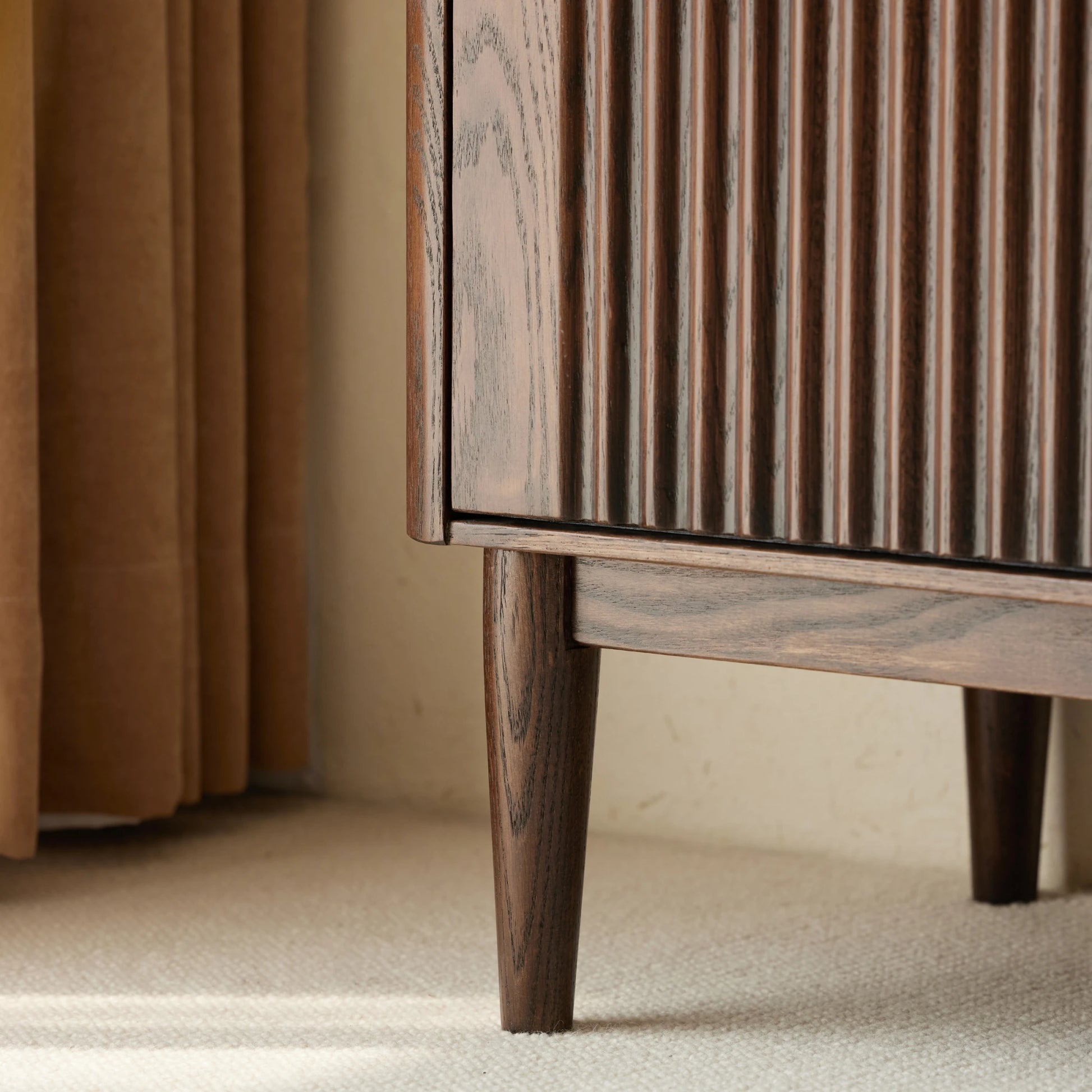 Solidwood Santa Rosa Sideboard with Sintered Stone Top, 120x42x81cm, Dark Wood