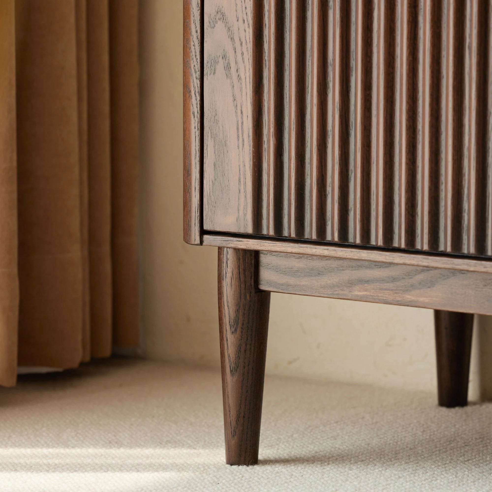 Solidwood Santa Rosa Sideboard with Sintered Stone Top, 120x42x81cm, Dark Wood