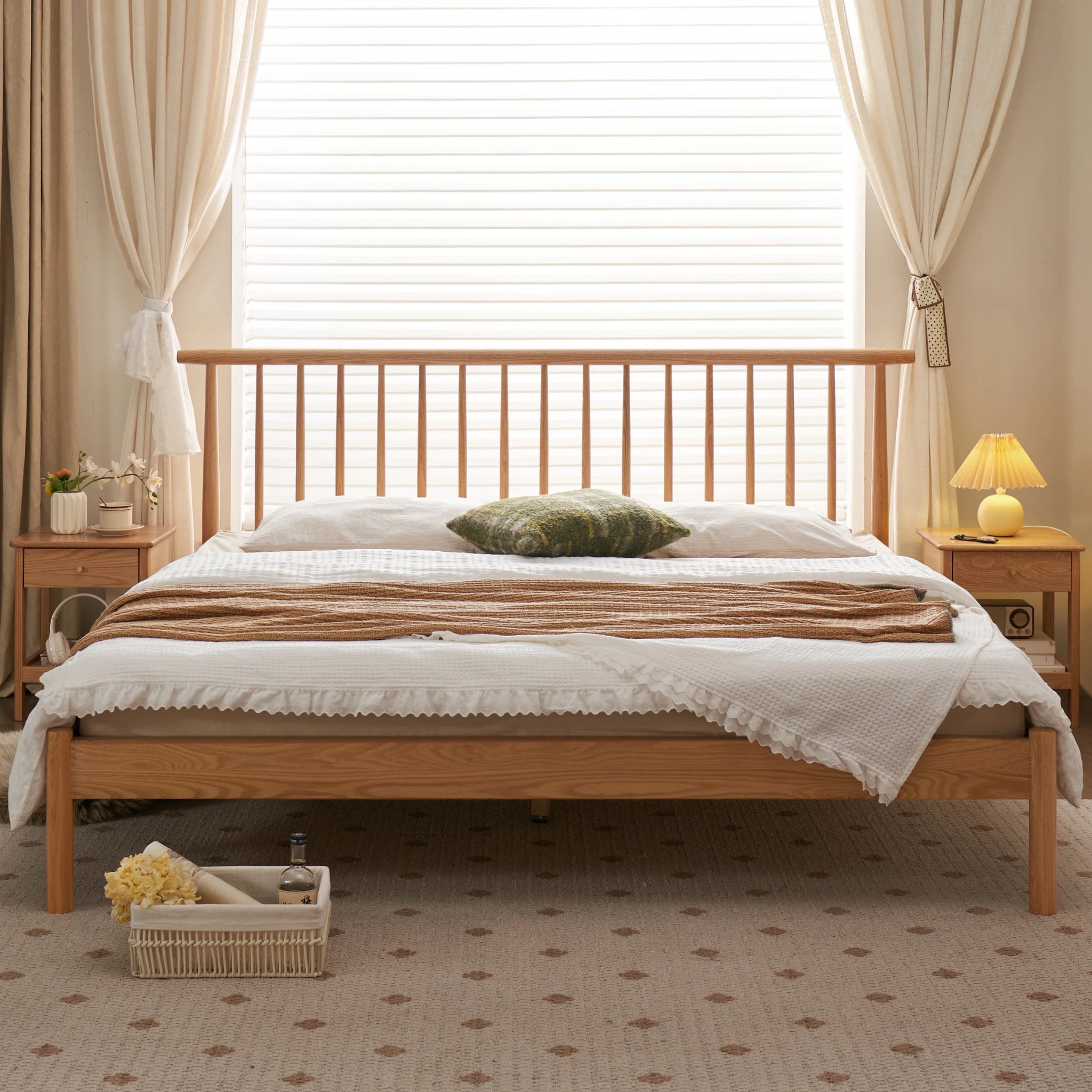 Solidwood Santa Rosa Bed Frame, Natural Wood