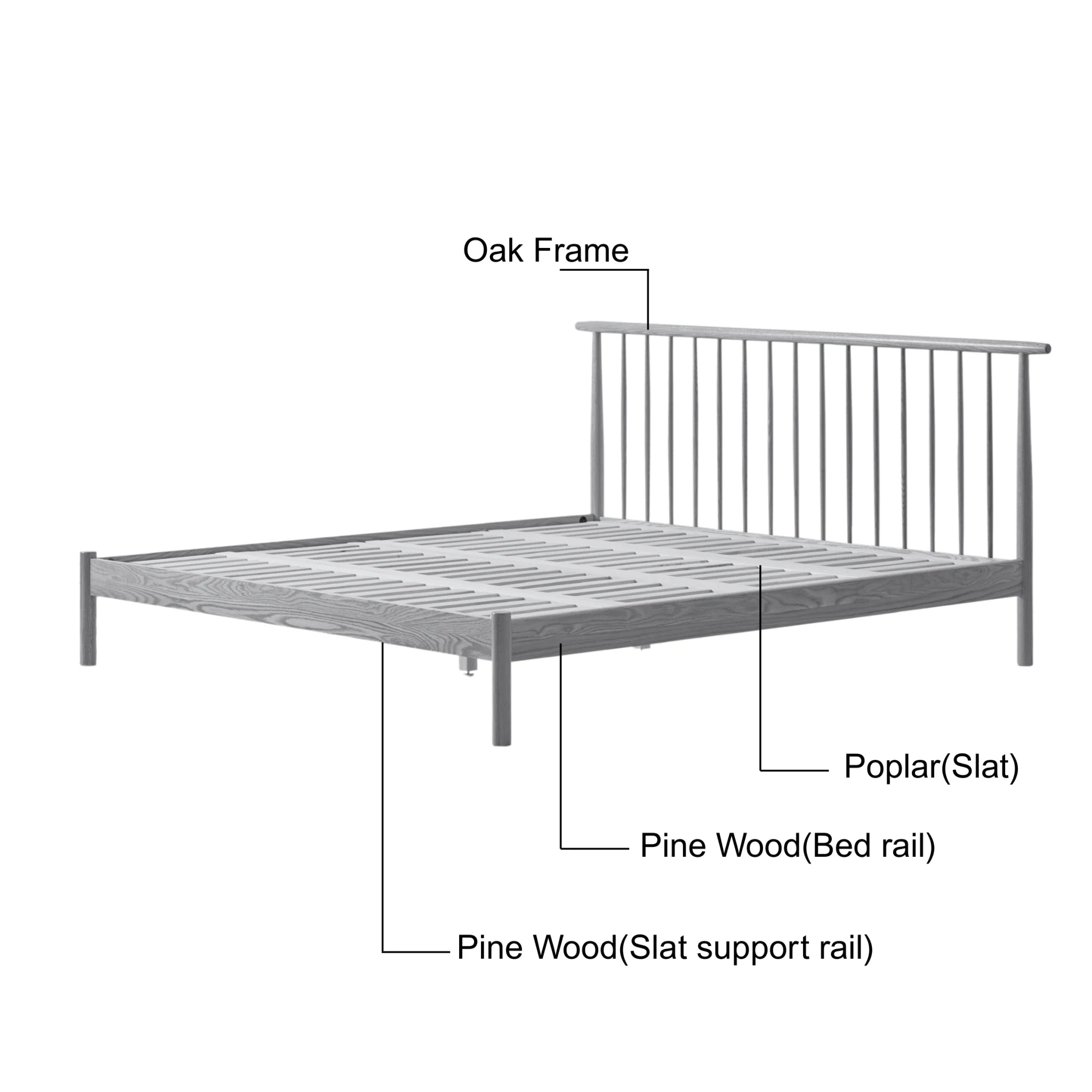 Solidwood Santa Rosa Bed Frame, Natural Wood