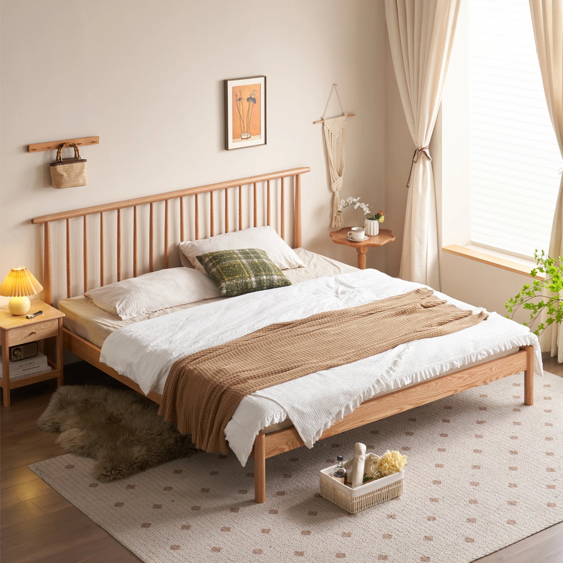 Solidwood Santa Rosa Bed Frame, Natural Wood