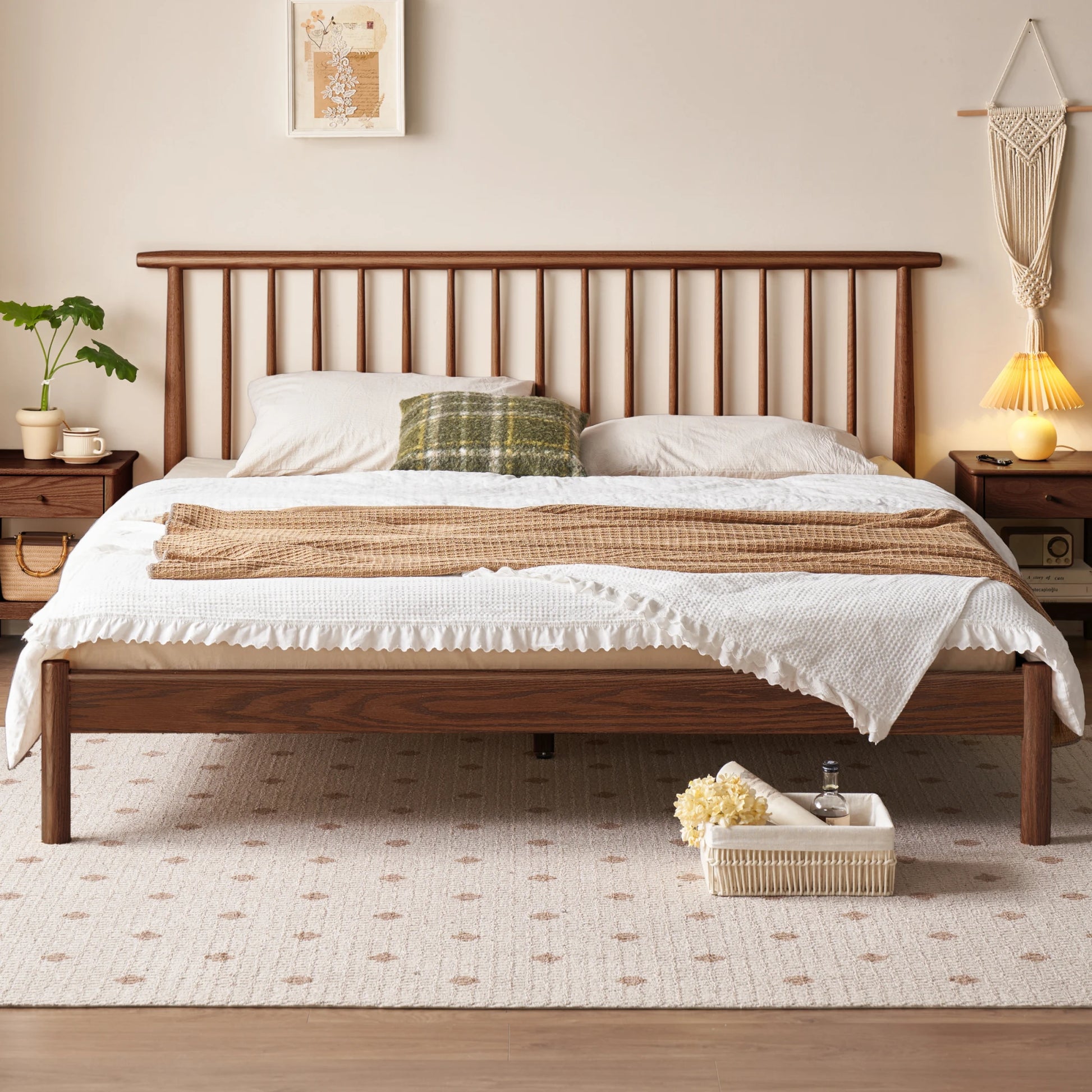 Solidwood Santa Rosa Bed Frame, Dark Wood