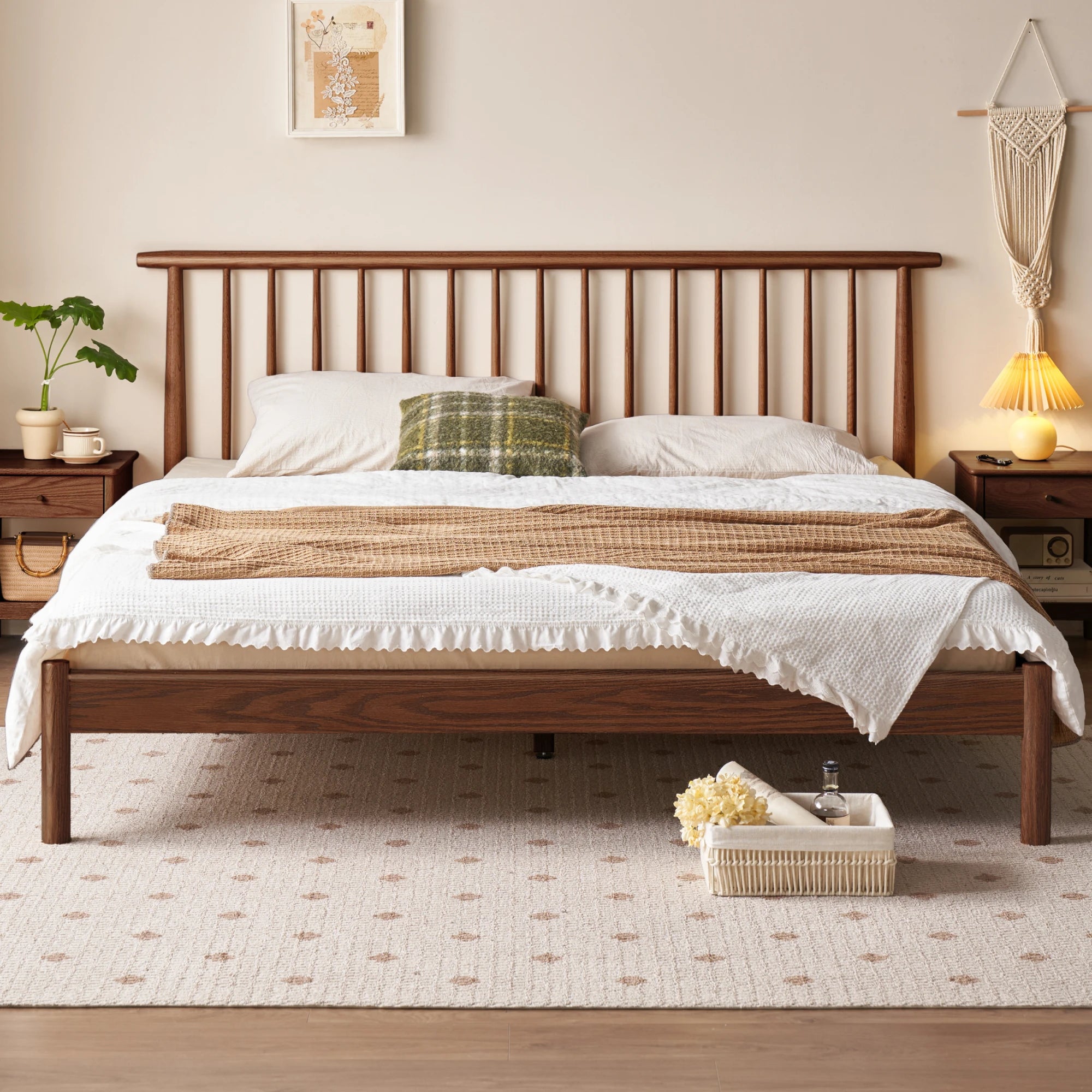 Solidwood Santa Rosa Bed Frame, Dark Wood