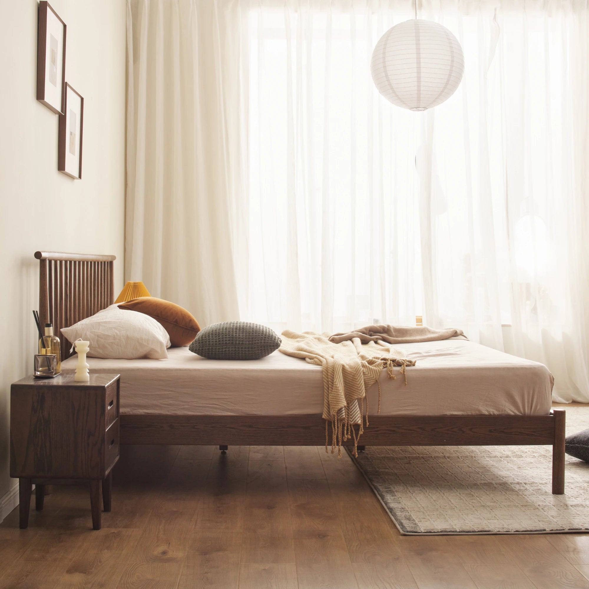 Solidwood Santa Rosa Bed Frame, Dark Wood