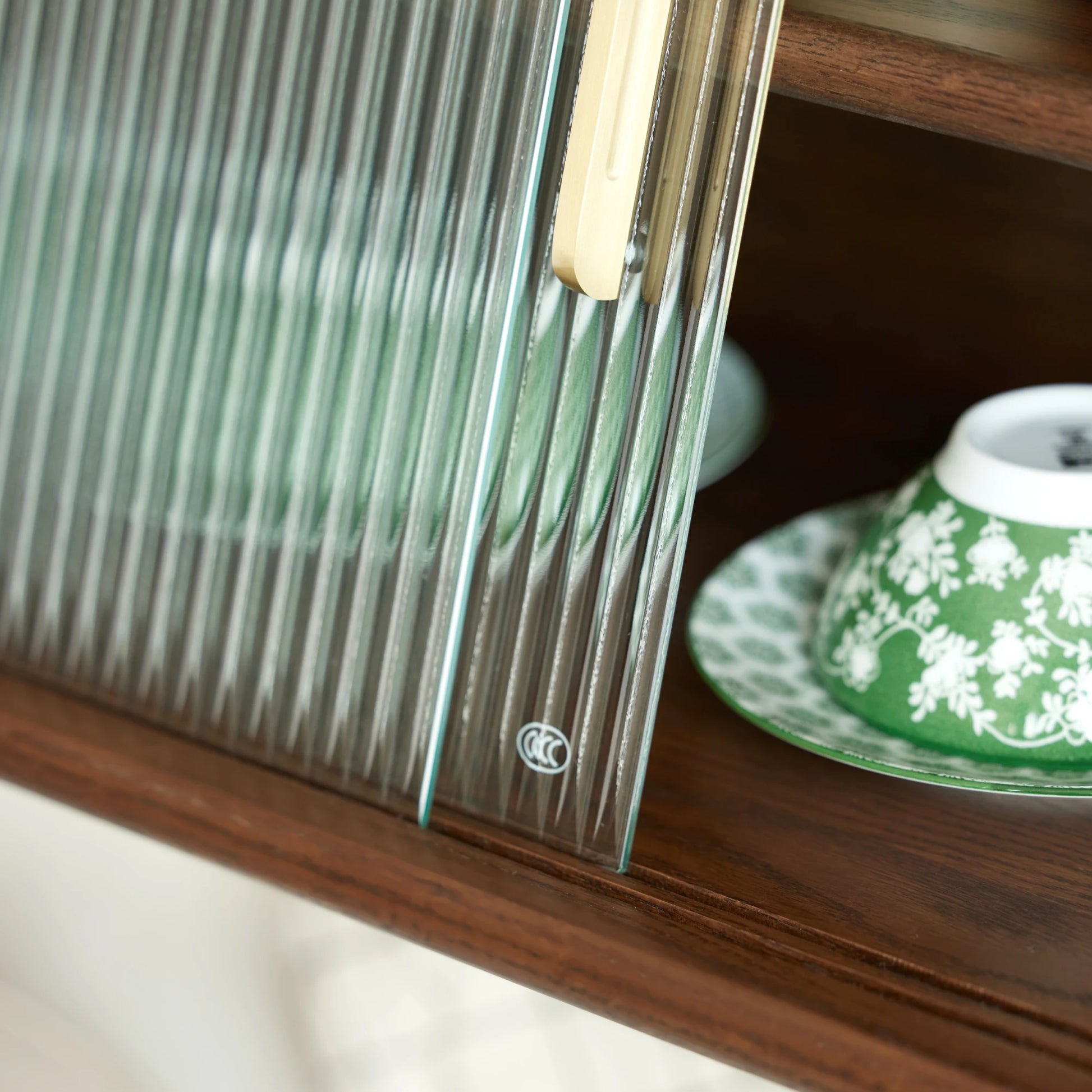 Solidwood Santa Rosa Sideboard with Sintered Stone Top & Hutch, 120x42x172cm, Dark Wood